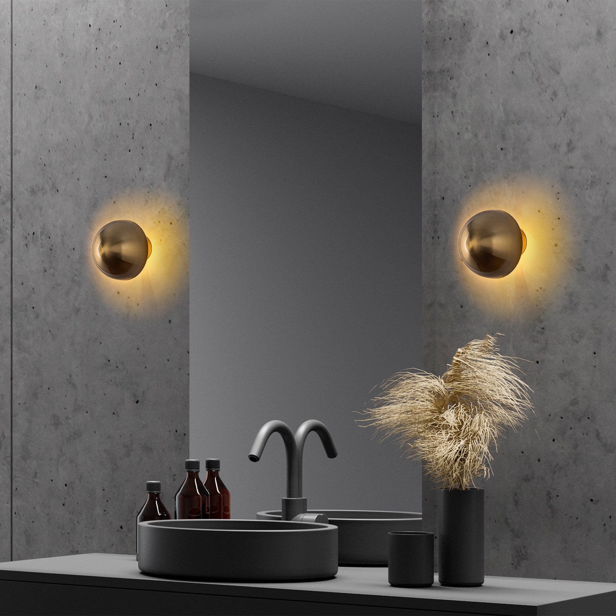 Lampa ścienna Emears średnica 16 cm złota
