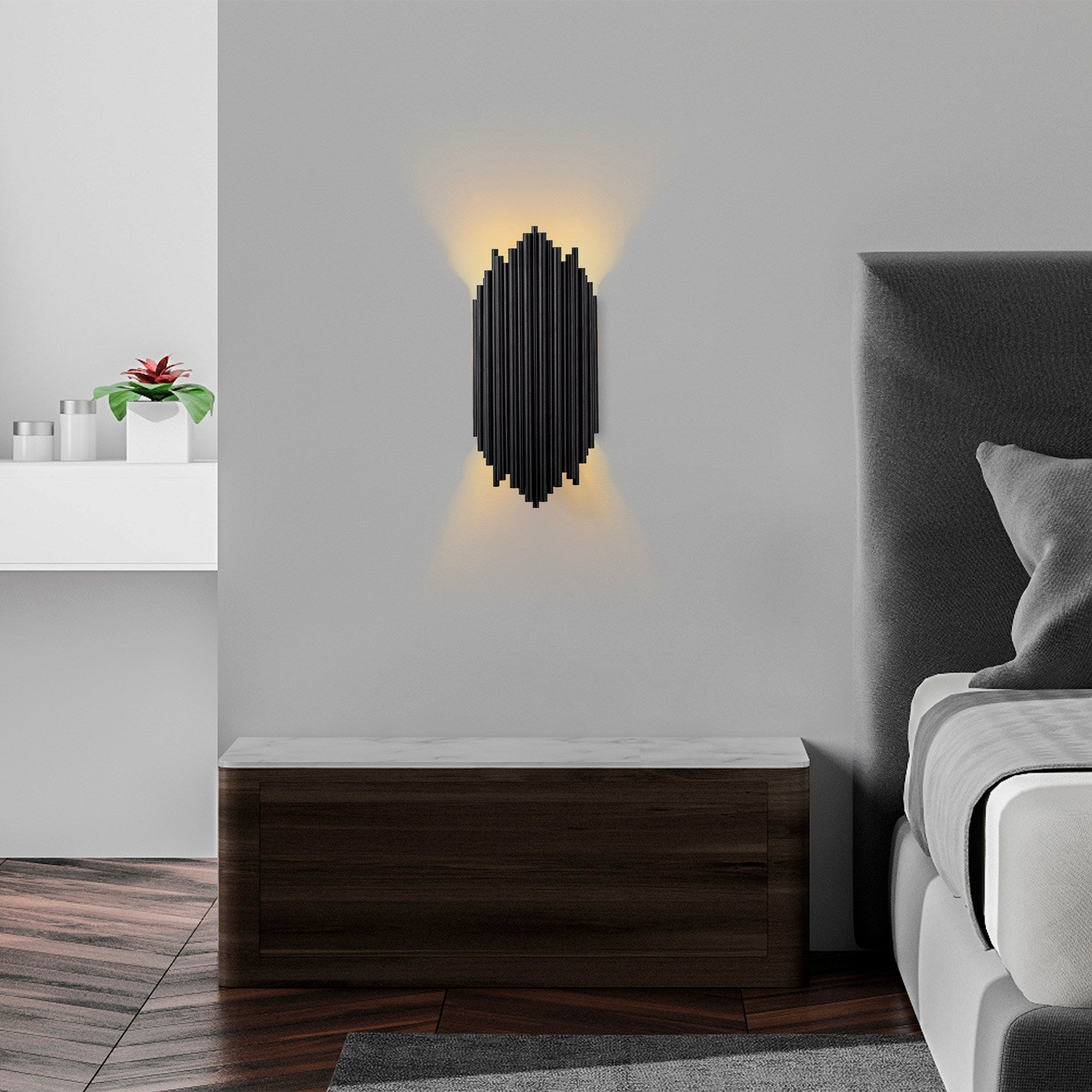 Lampa ścienna Bolines 50 cm czarna