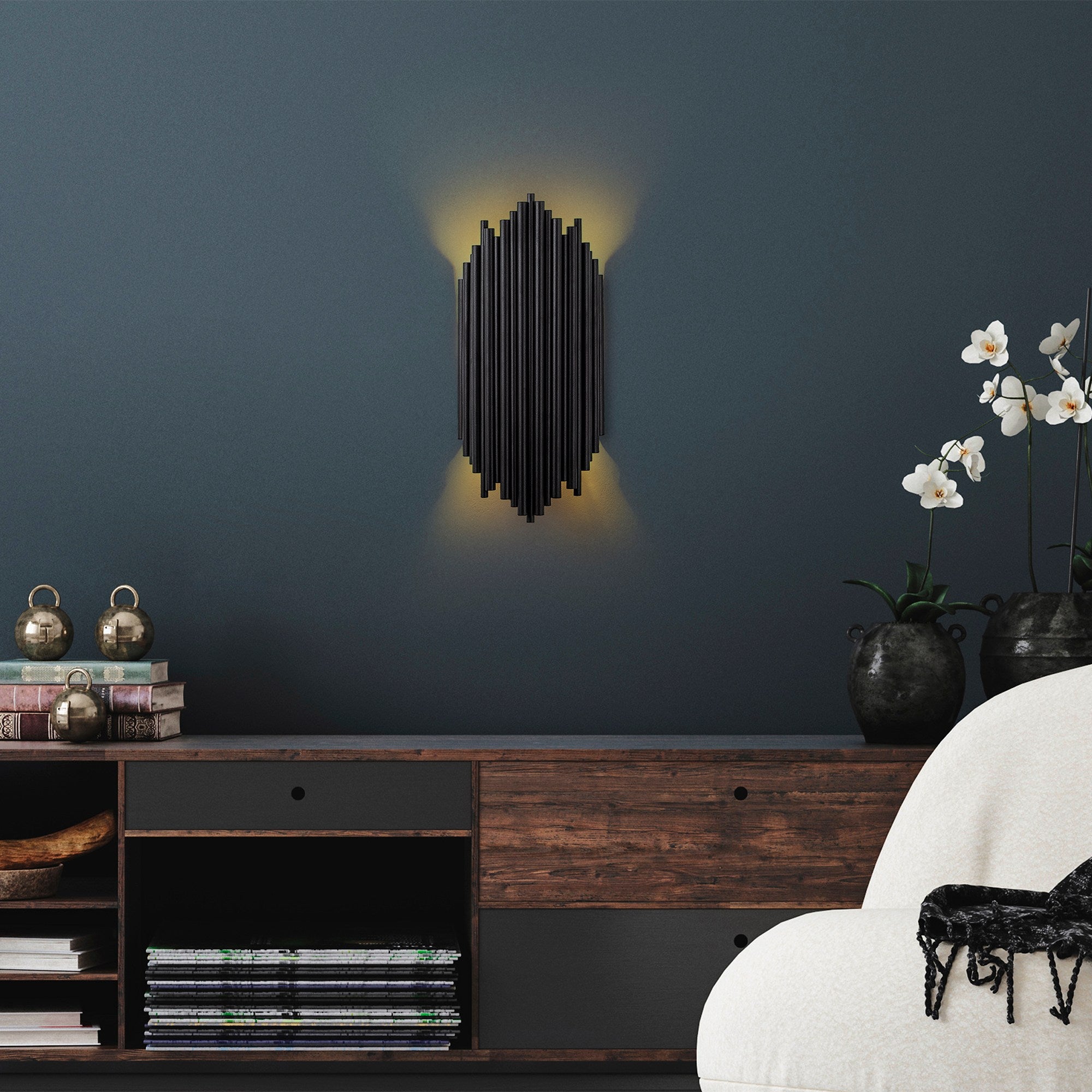 Lampa ścienna Bolines 50 cm czarna