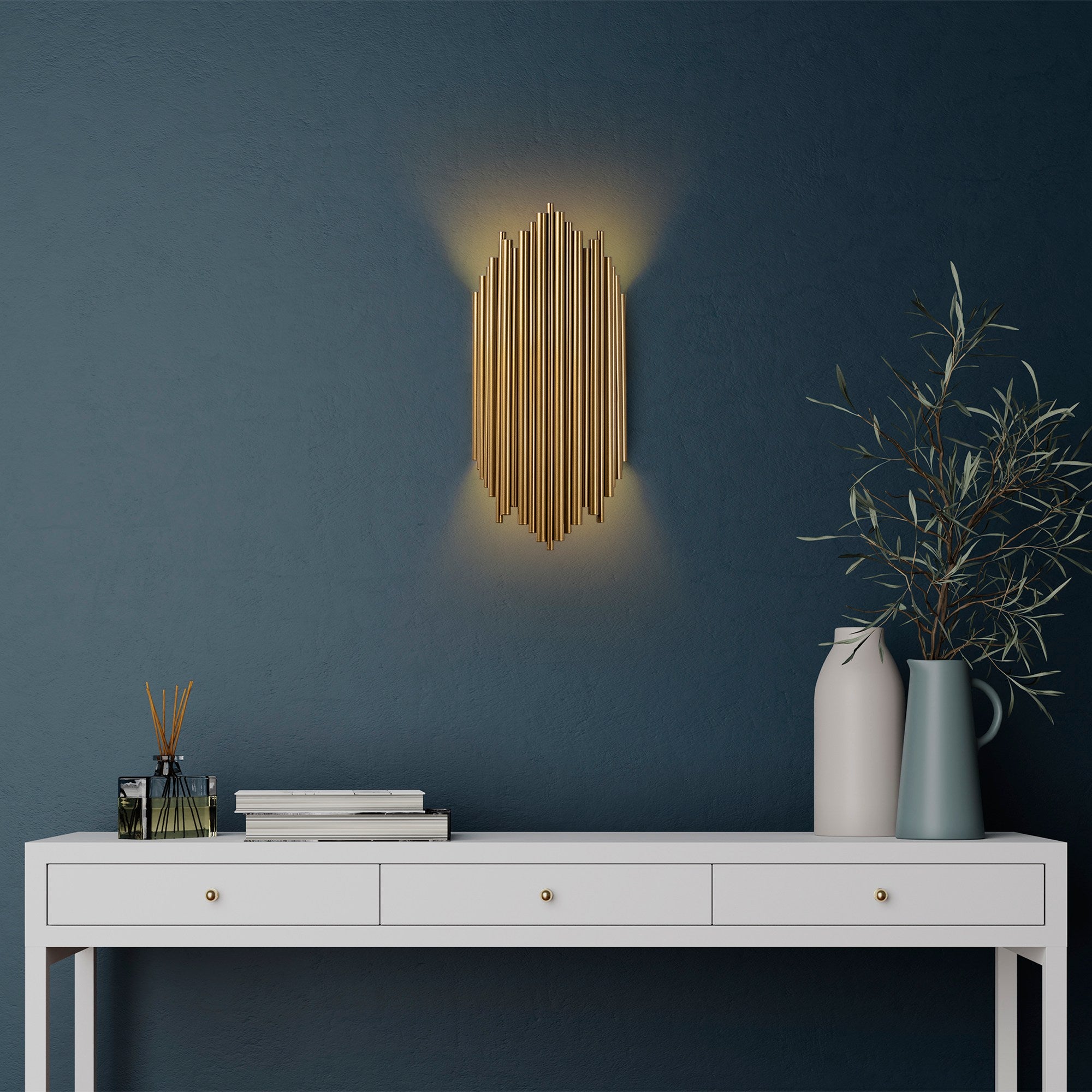 Lampa ścienna Bolines 50 cm złota