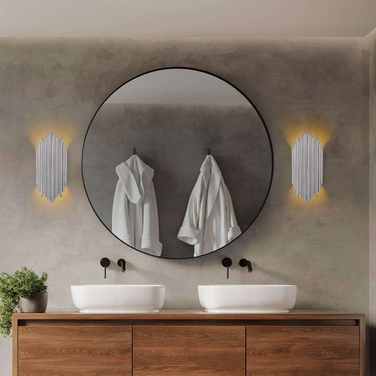 Lampa ścienna Bolines 50 cm chromowana - kształt nieregularny