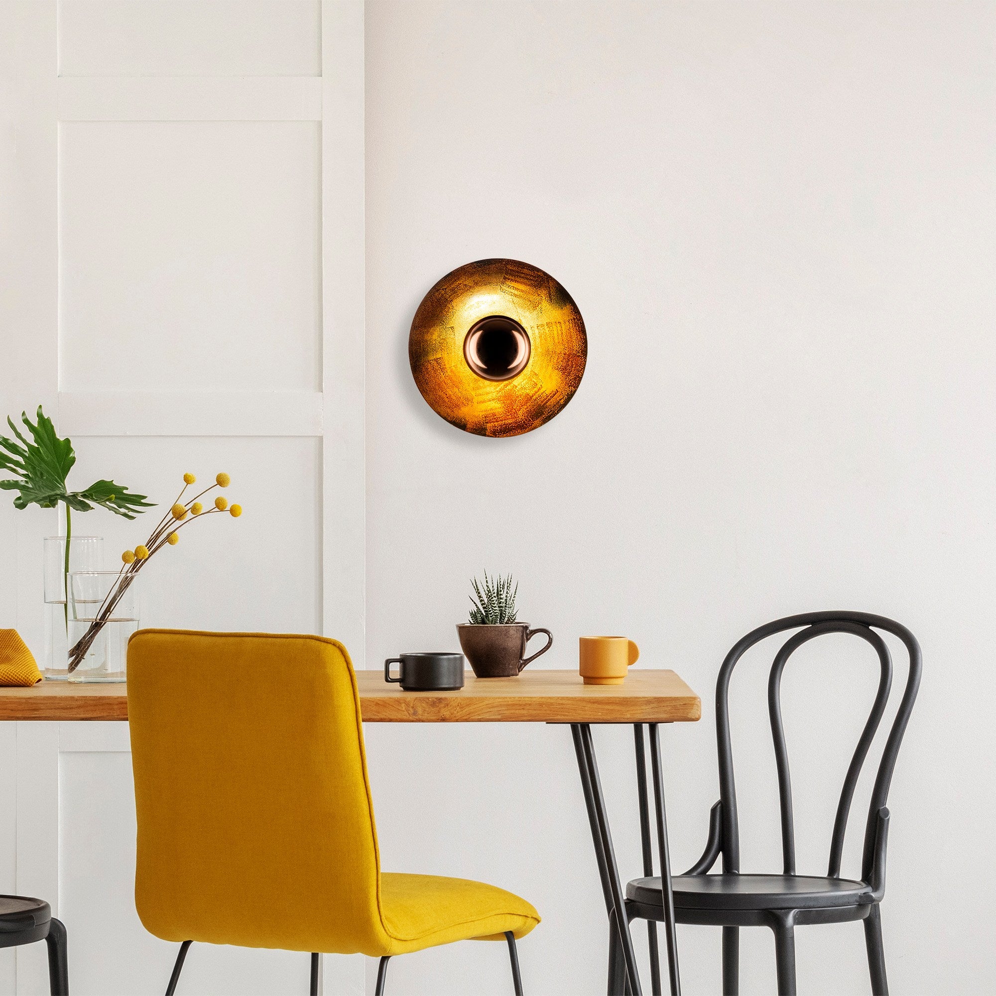 Lampa ścienna Novelock średnica 28 cm miedziana