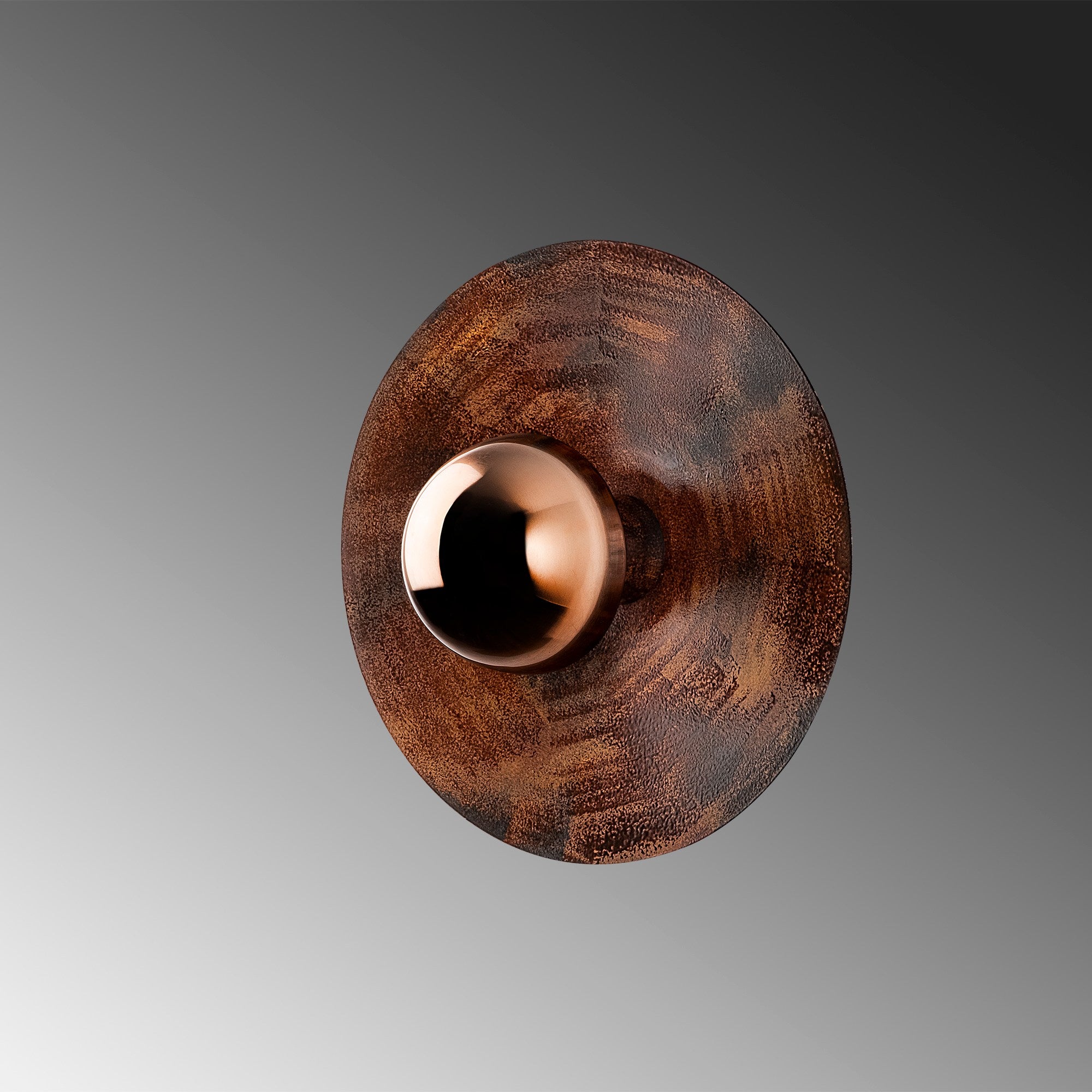 Lampa ścienna Novelock średnica 28 cm miedziana