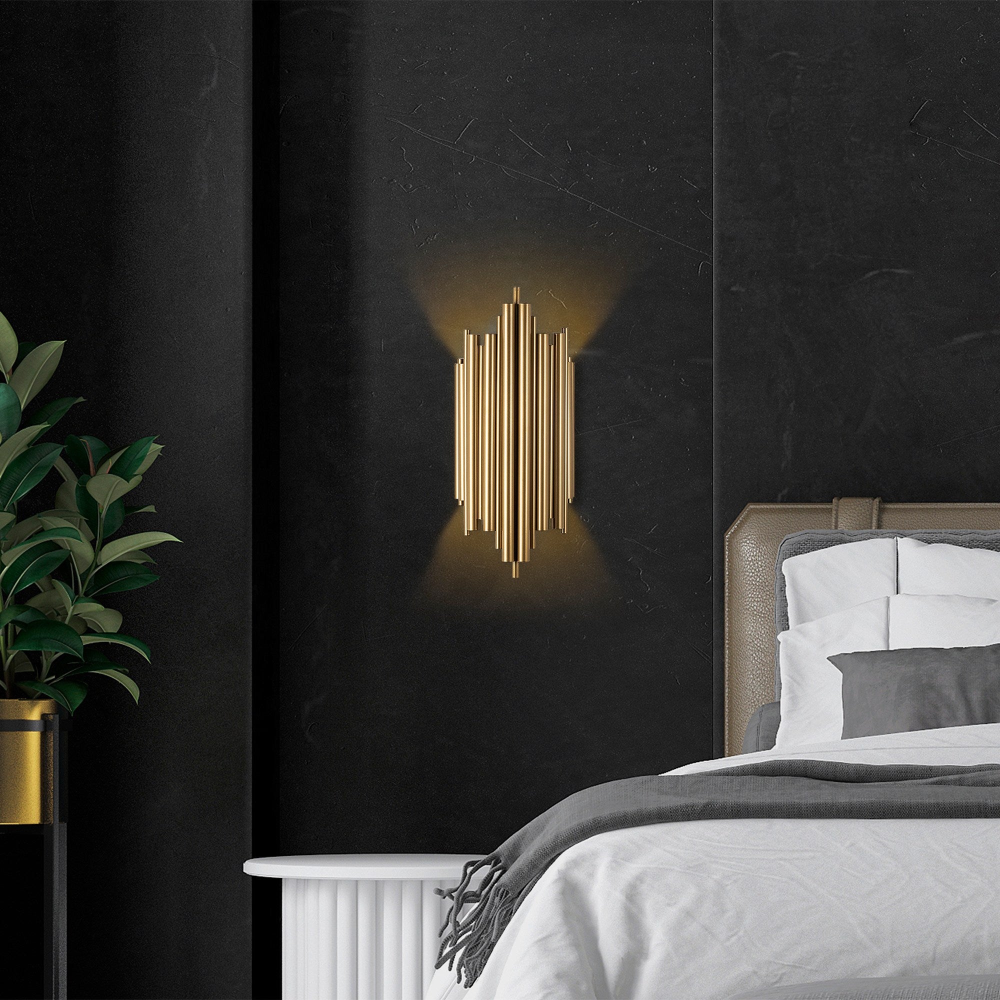 Lampa ścienna Bolines 40 cm złota