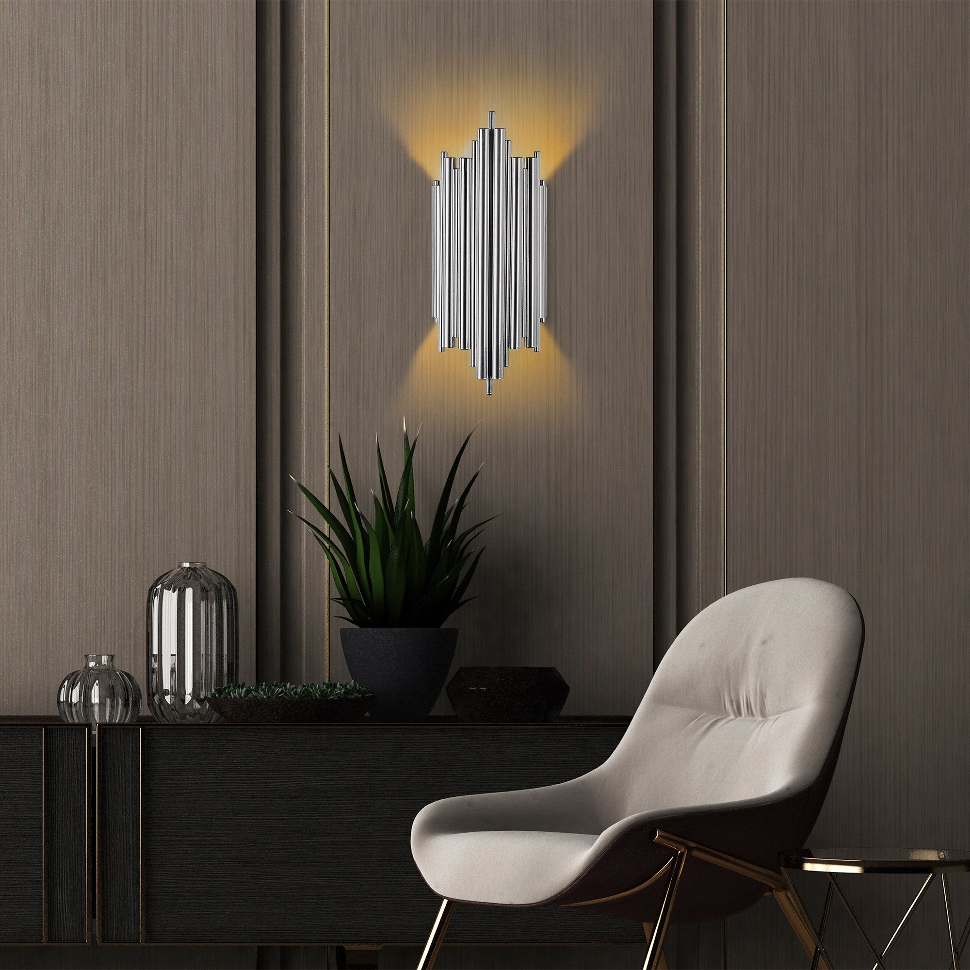 Lampa ścienna Bolines 40 cm chromowana