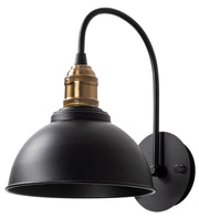 Lampa ścienna Alltand czarna z miedzianymi detalami