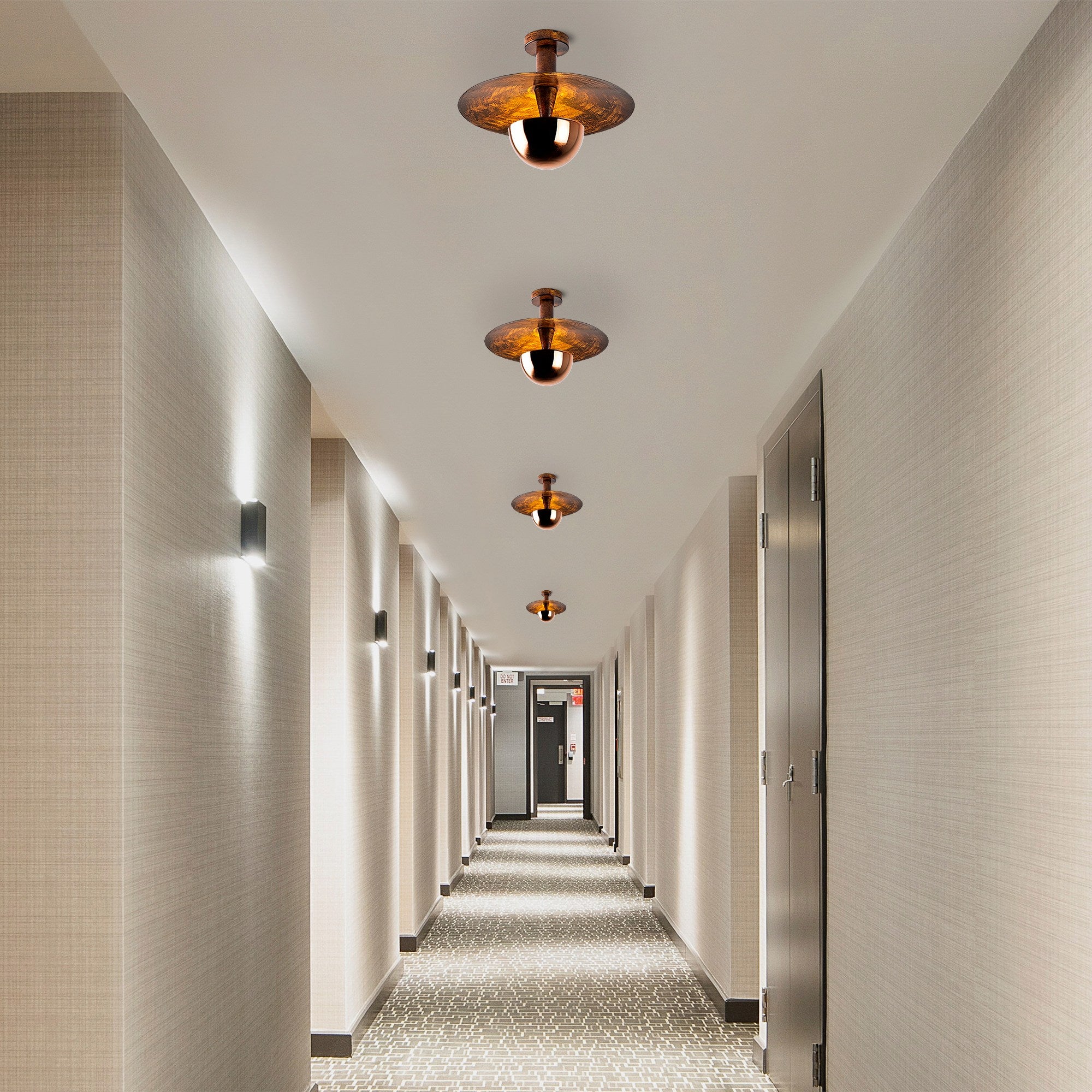 Lampa sufitowa Novelock średnica 38 cm miedziana