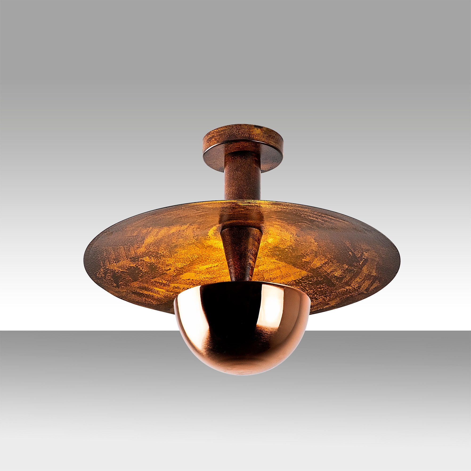 Lampa sufitowa Novelock średnica 38 cm miedziana