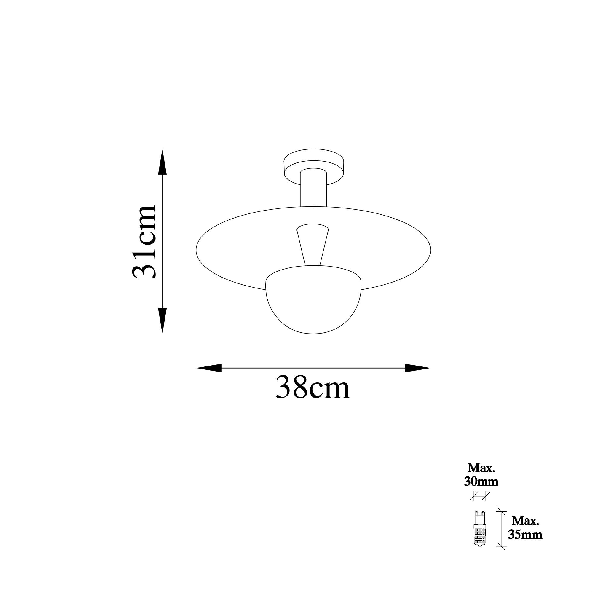 Lampa sufitowa Novelock średnica 38 cm miedziana