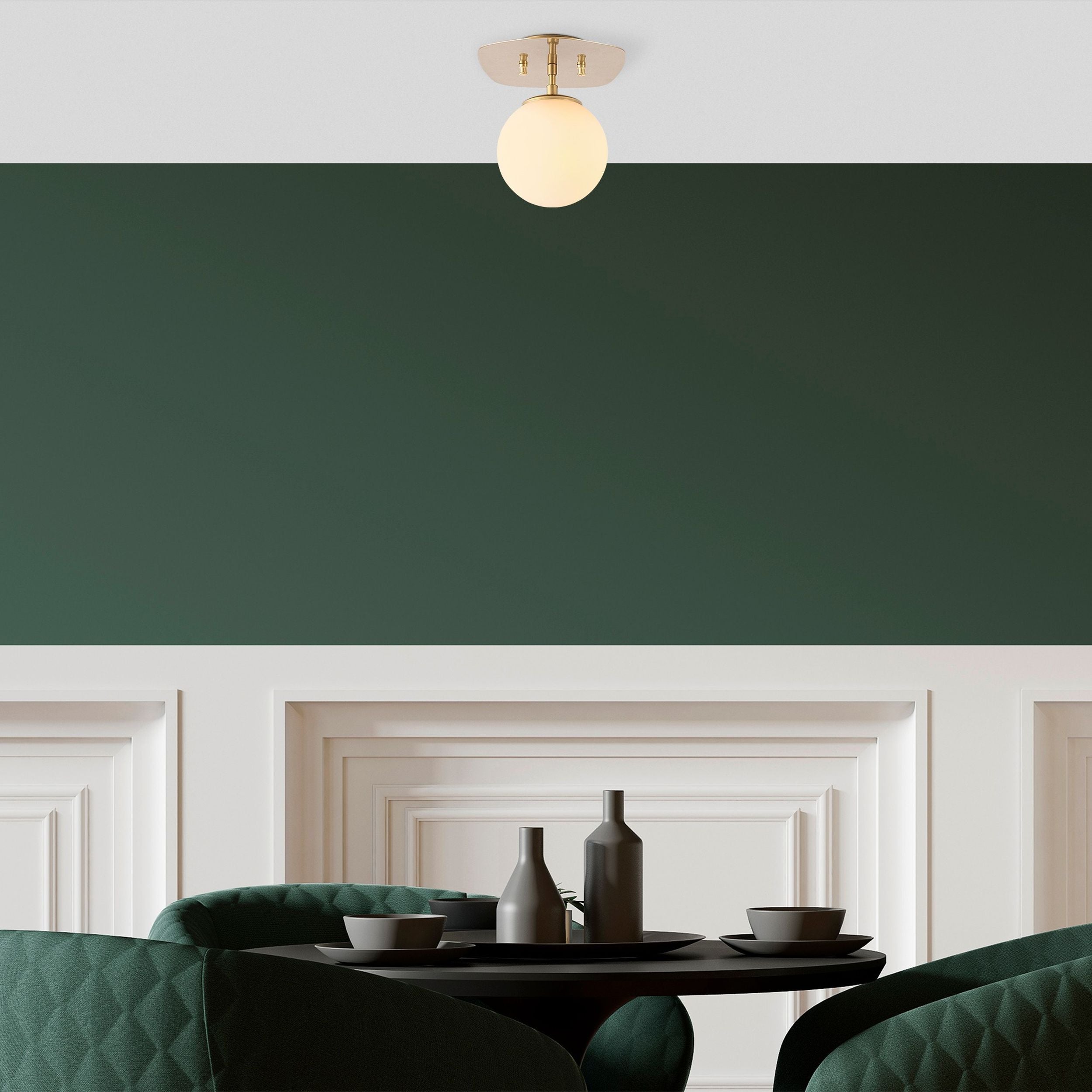 Lampa wisząca Moraliker x1 złota/mleczny klosz