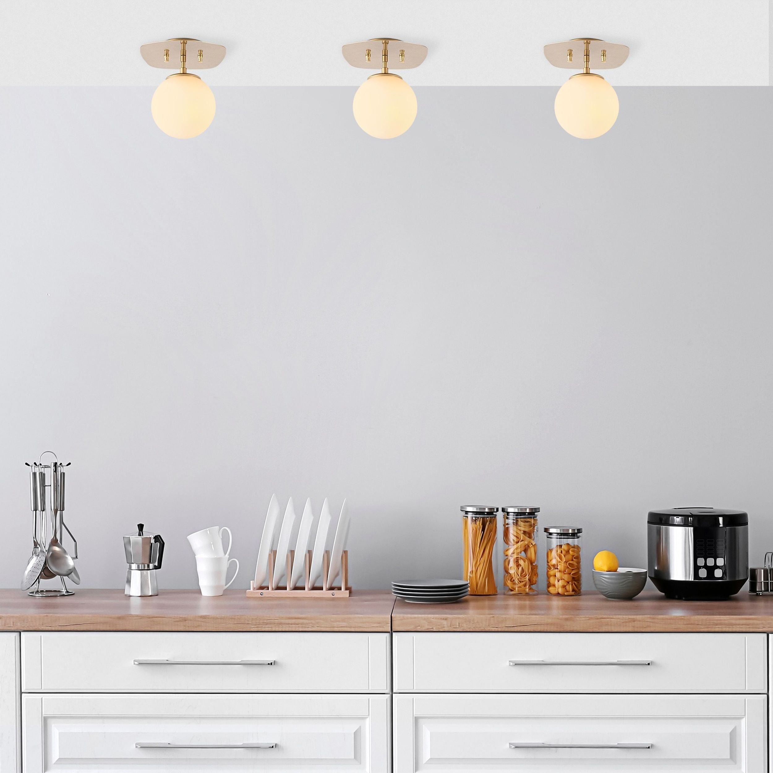 Lampa wisząca Moraliker x1 złota/mleczny klosz