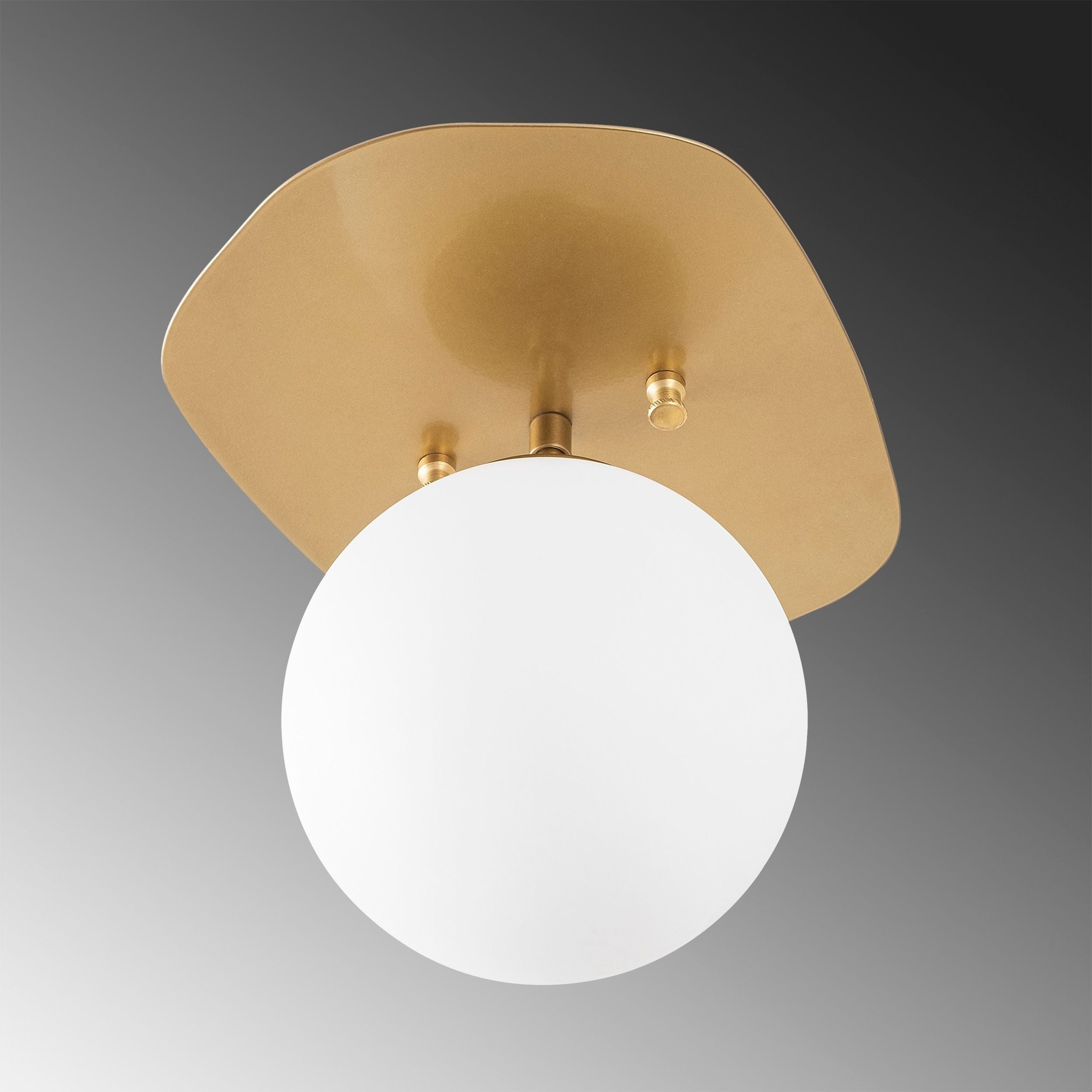 Lampa wisząca Moraliker x1 złota/mleczny klosz