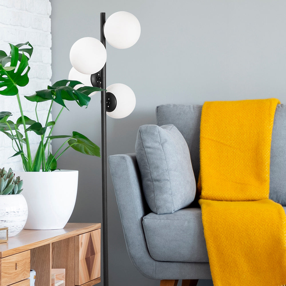 Lampa podłogowa Spinoza 130 cm czarno-biała