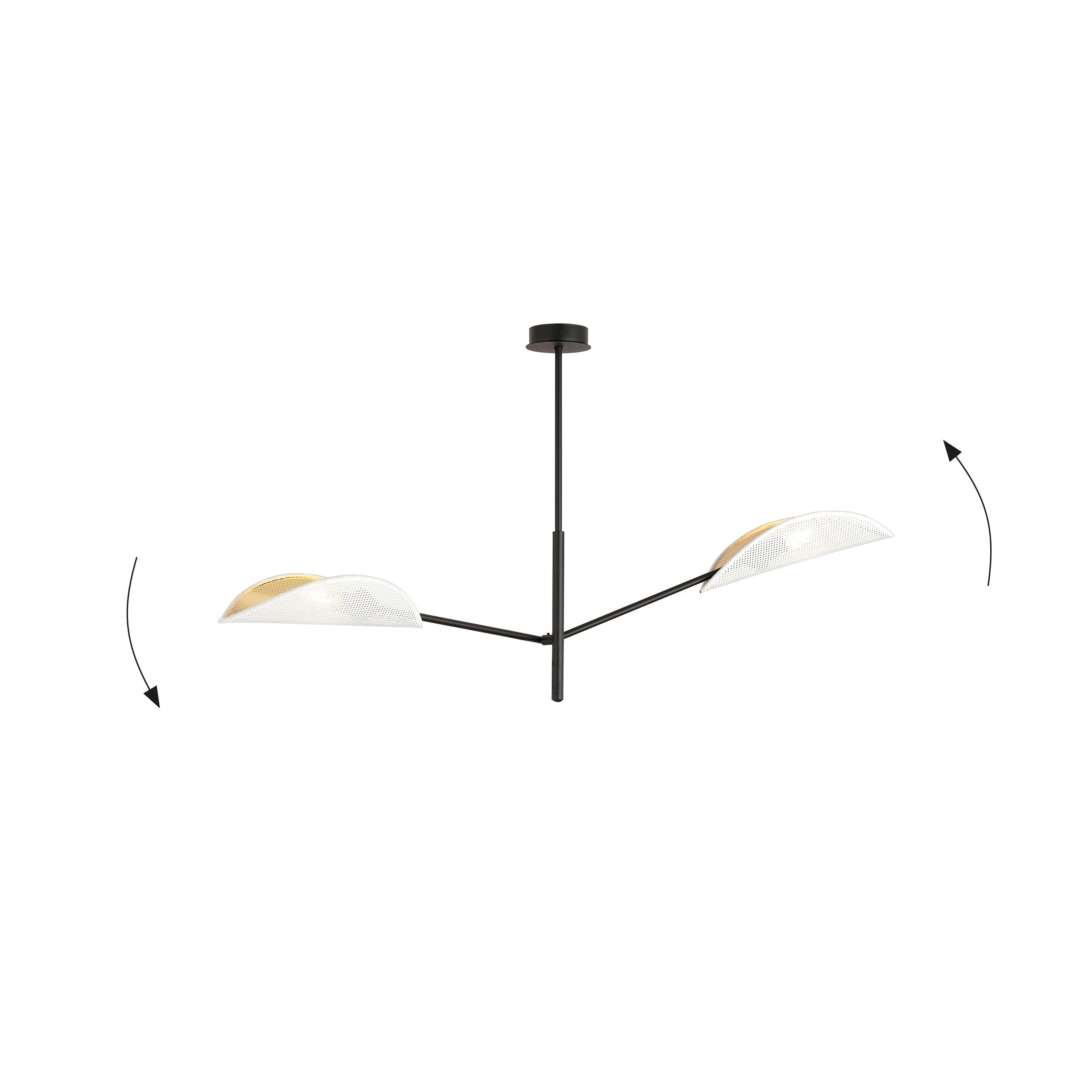 Lampa sufitowa Shintor x2 biało-złota