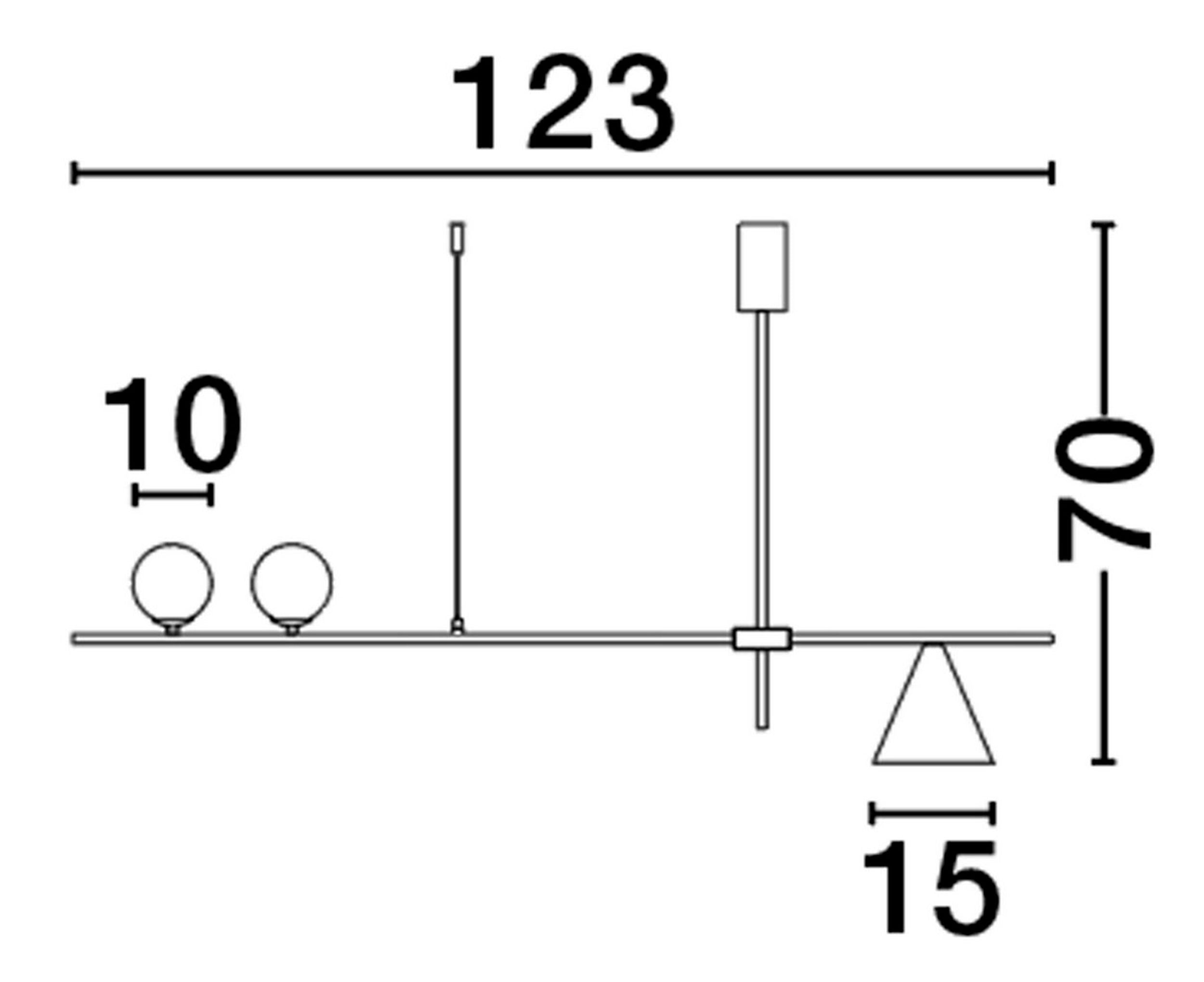 Lampa wisząca Zeletter x3 złoto-czarna