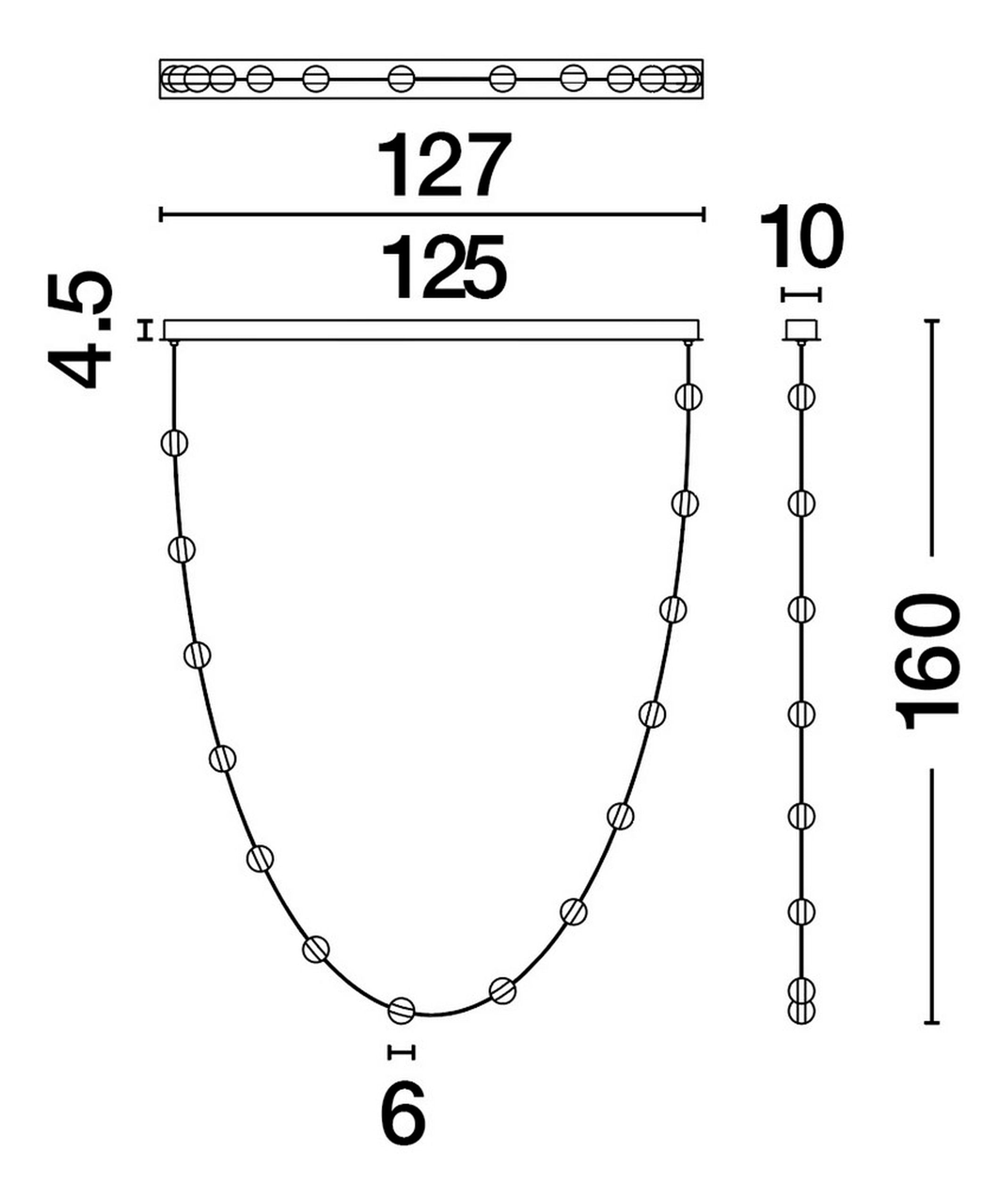Lampa wisząca Systally LED 160 cm złoto-czarna girlanda
