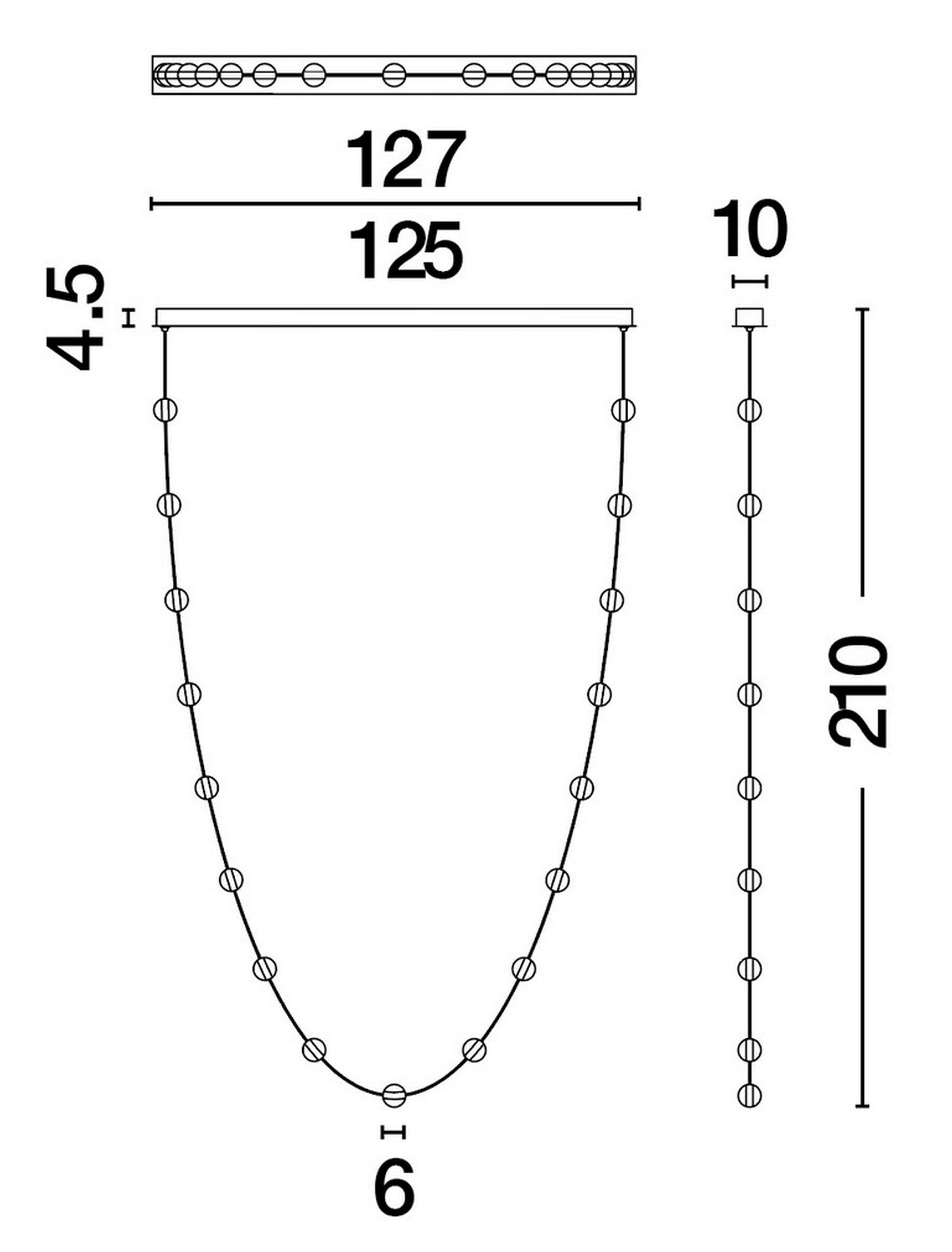 Lampa wisząca Systally LED 210 cm złoto-czarna girlanda