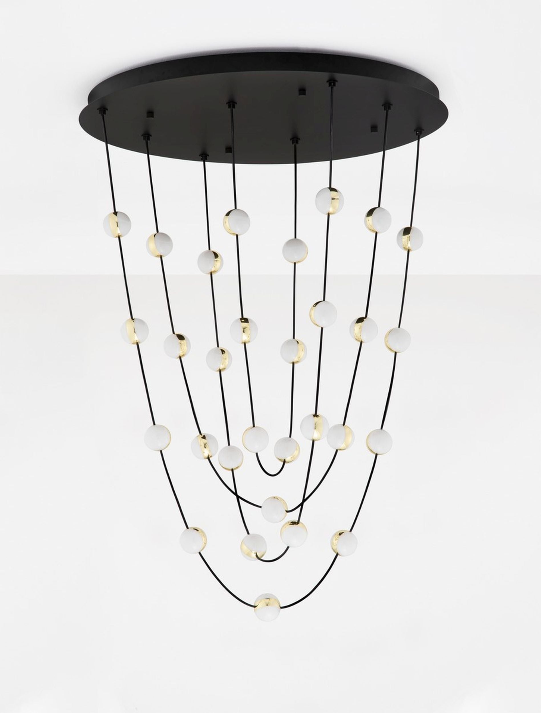 Lampa wisząca Systally LED 120 cm złoto-czarna