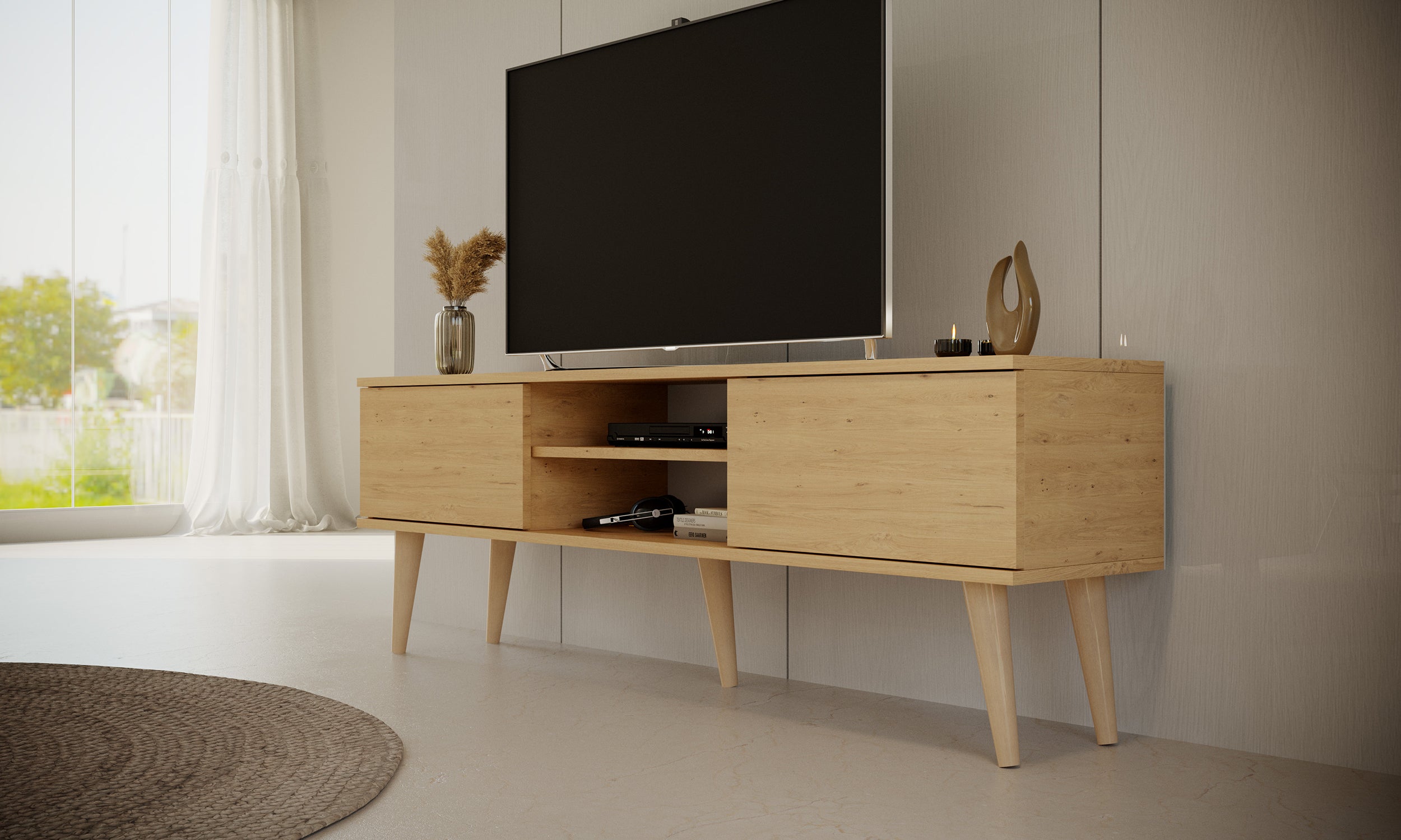 Szafka RTV Damally 160 cm dąb artisan