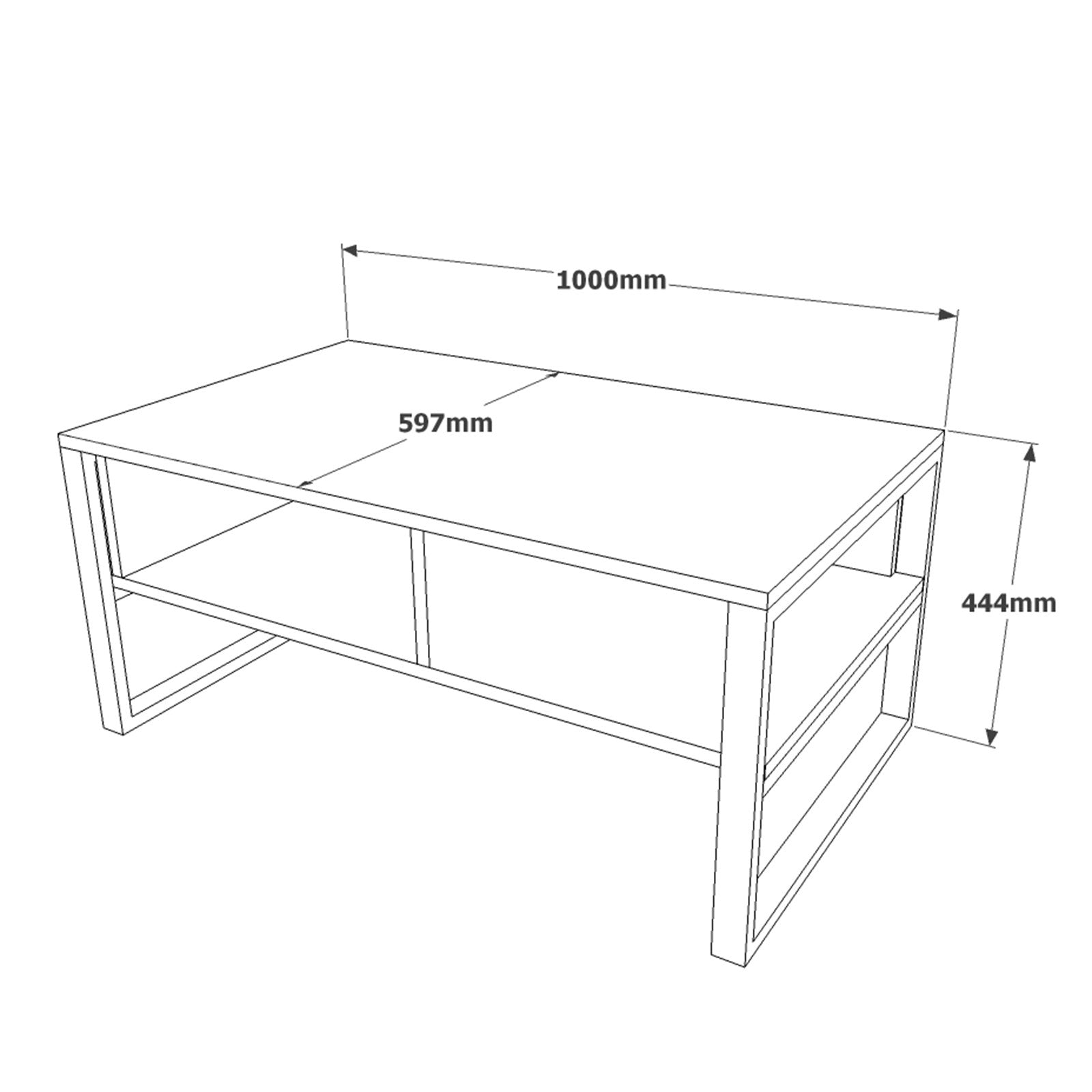 Stolik kawowy prostokątny Diffodes 100x59 cm sosna/czarny