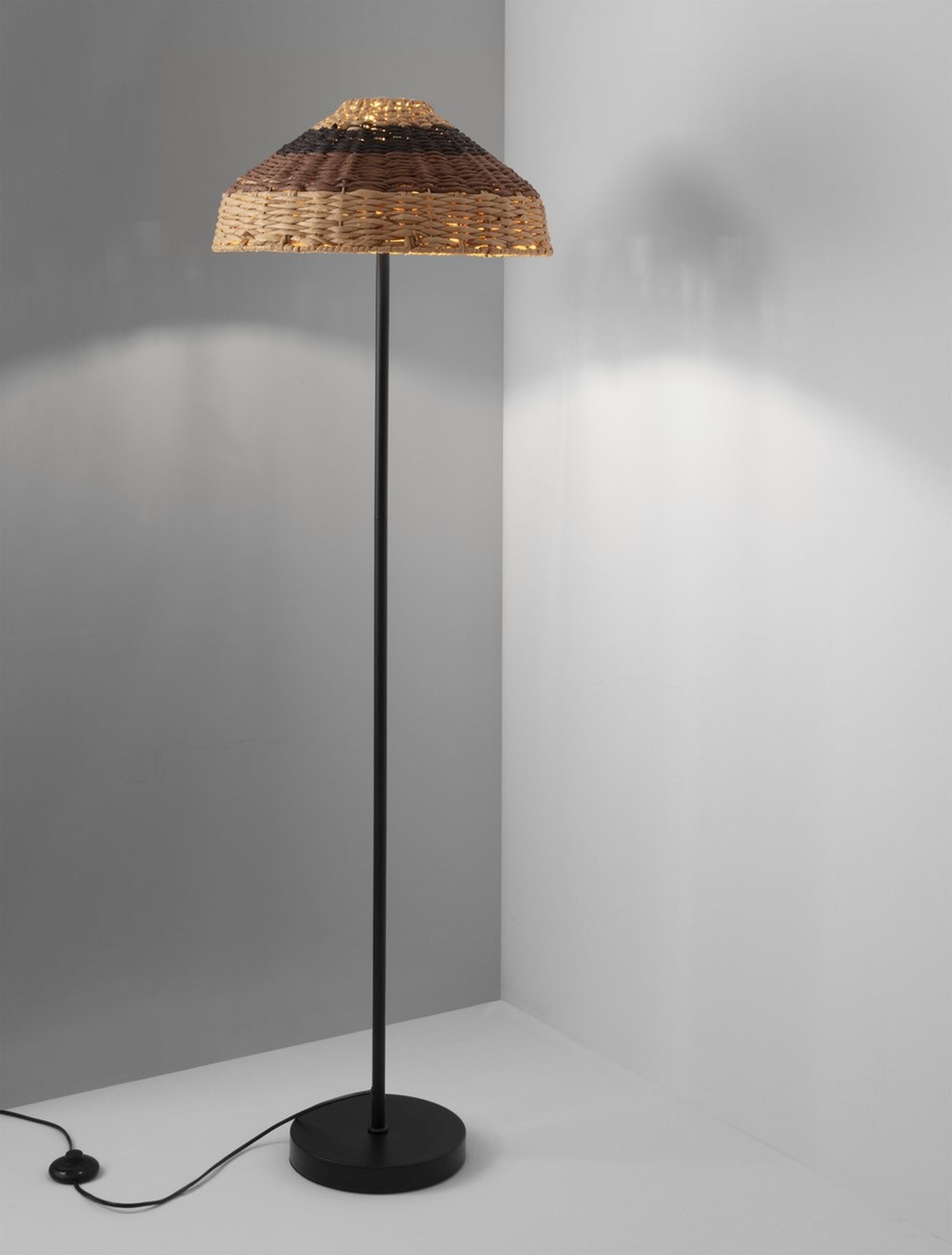 Lampa podłogowa Digilly czarno-brązowa