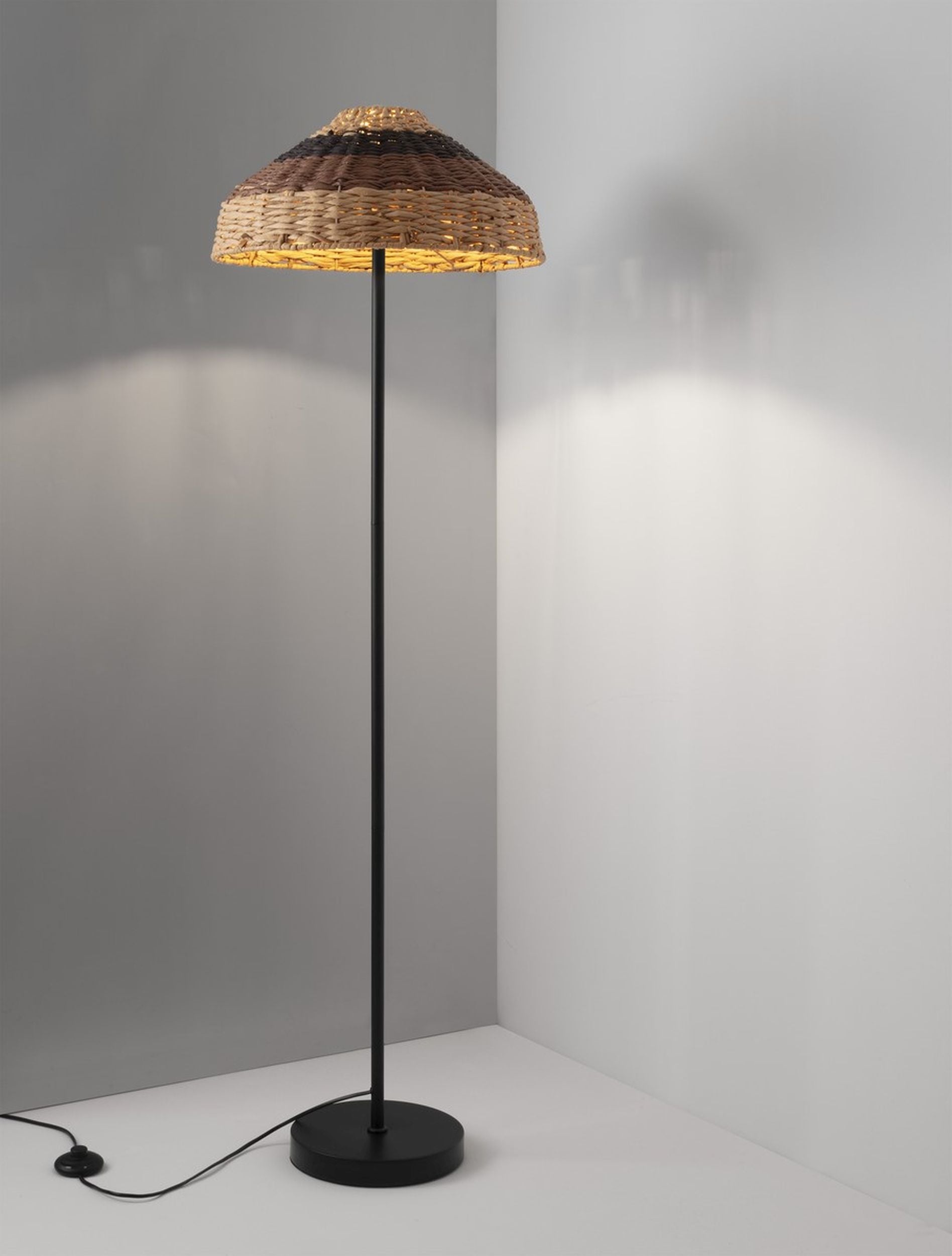 Lampa podłogowa Digilly czarno-brązowa
