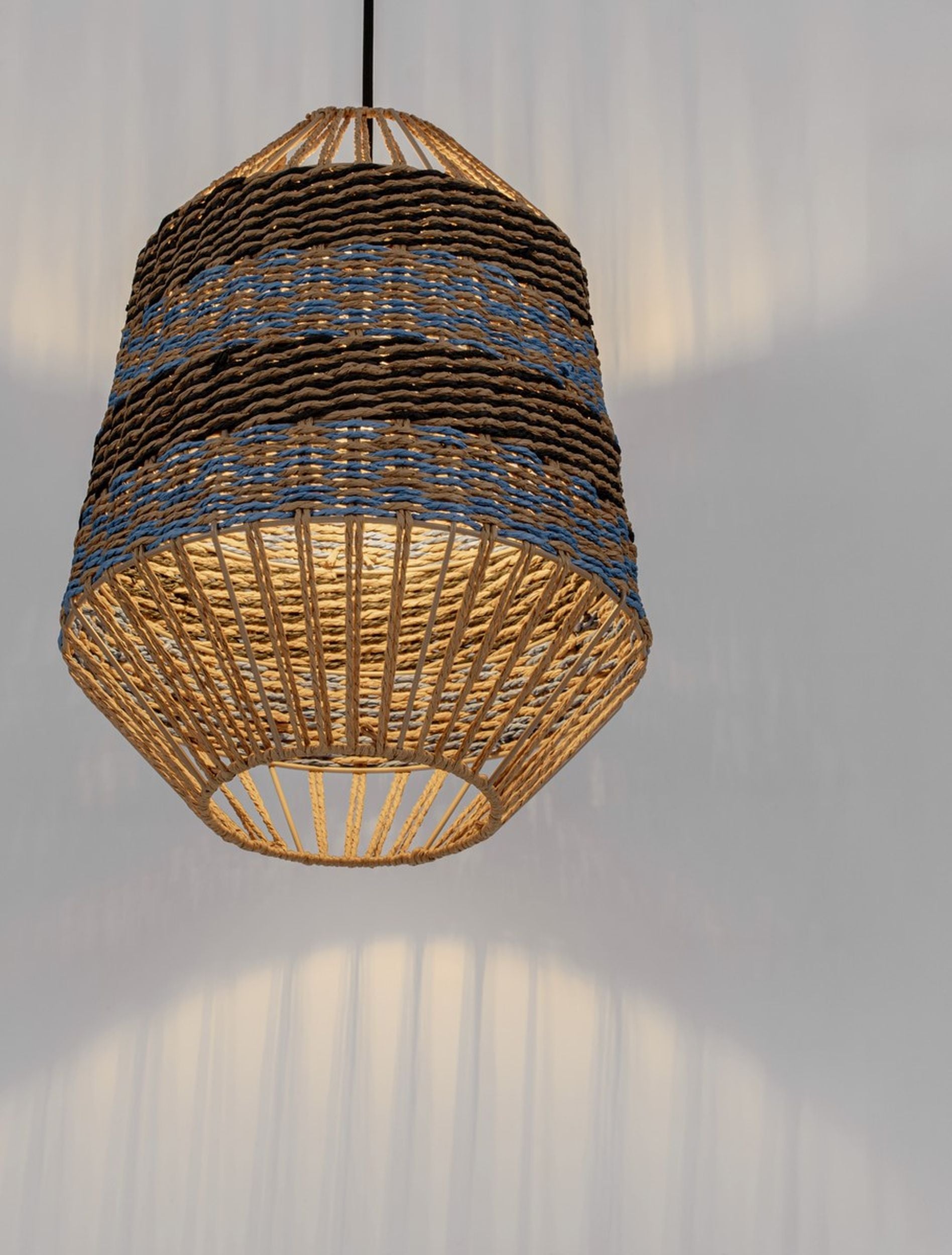 Lampa wiszaca Suffess niebiesko-brązowa