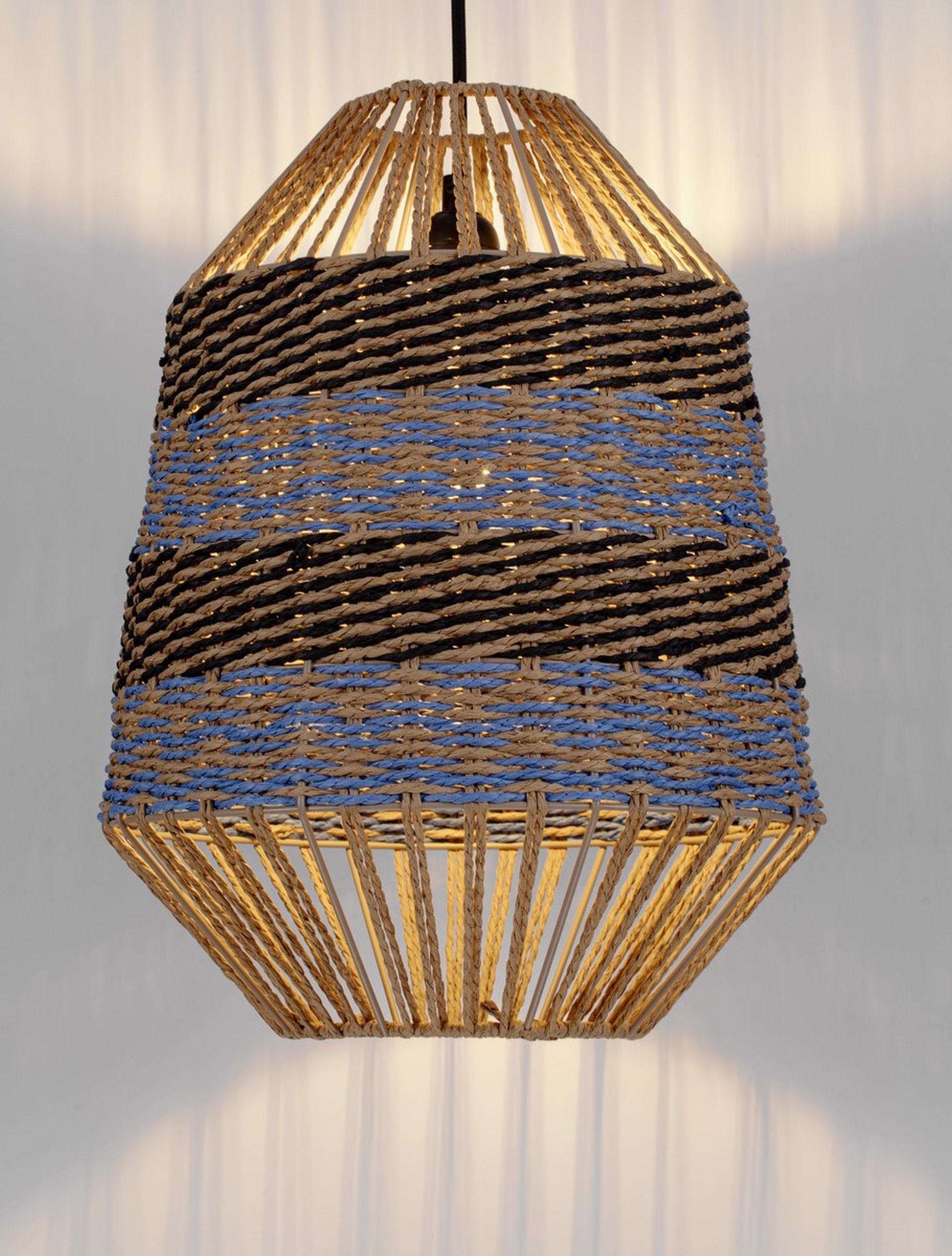 Lampa wiszaca Suffess niebiesko-brązowa