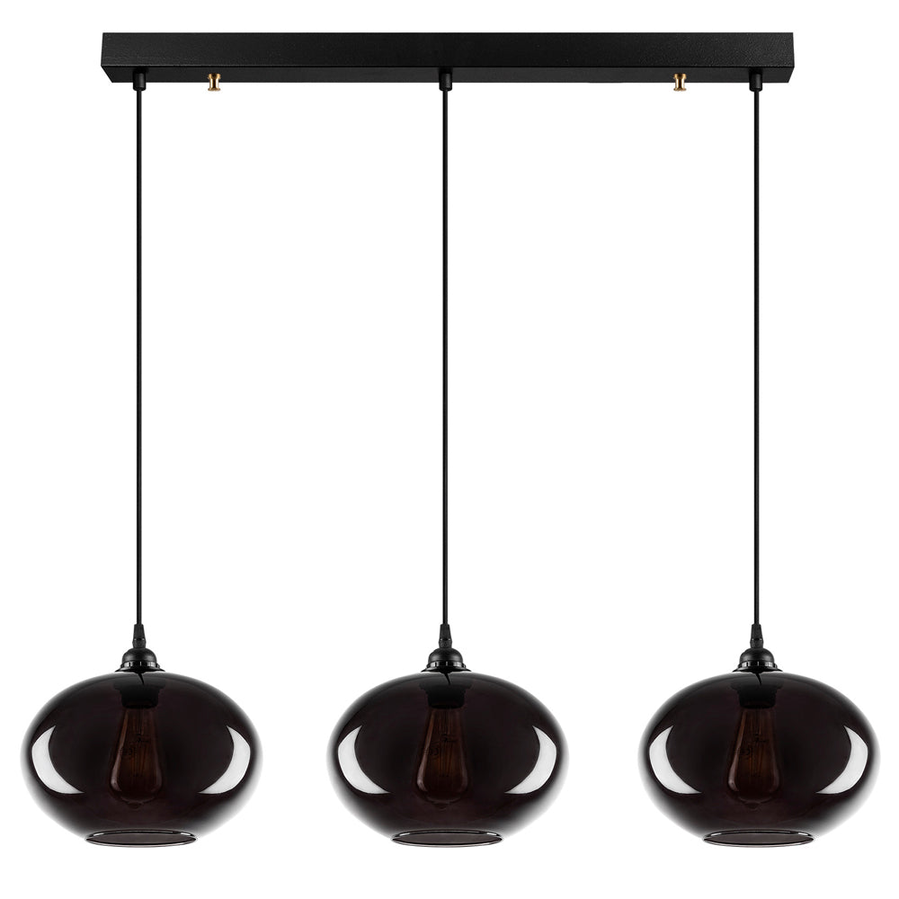 Lampa wisząca Communis x3 dymiony klosz 97 cm