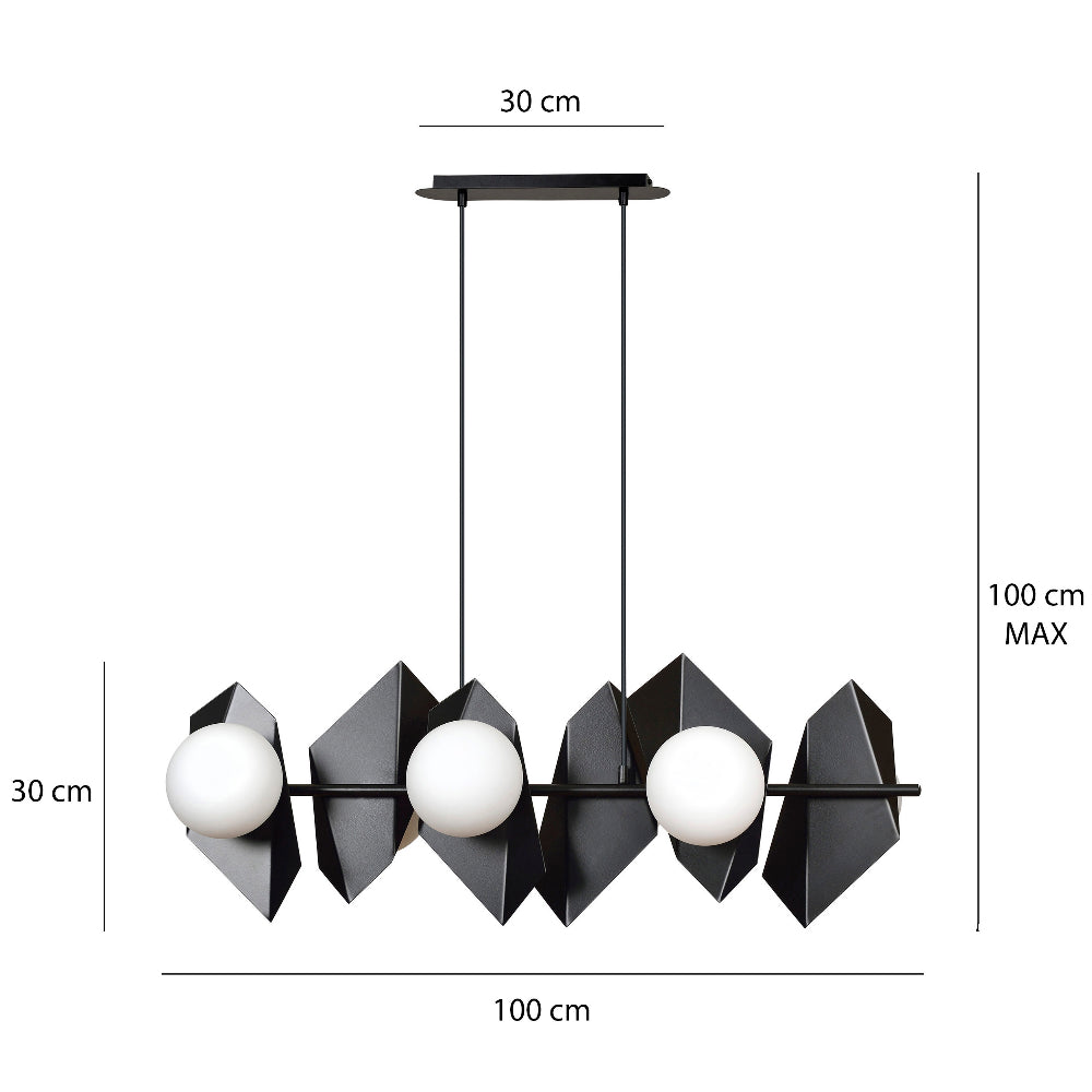 Lampa wisząca Ankona czarna x6