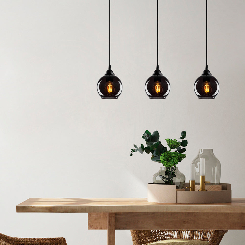 Lampa wisząca Communis x3 dymiony klosz 65 cm