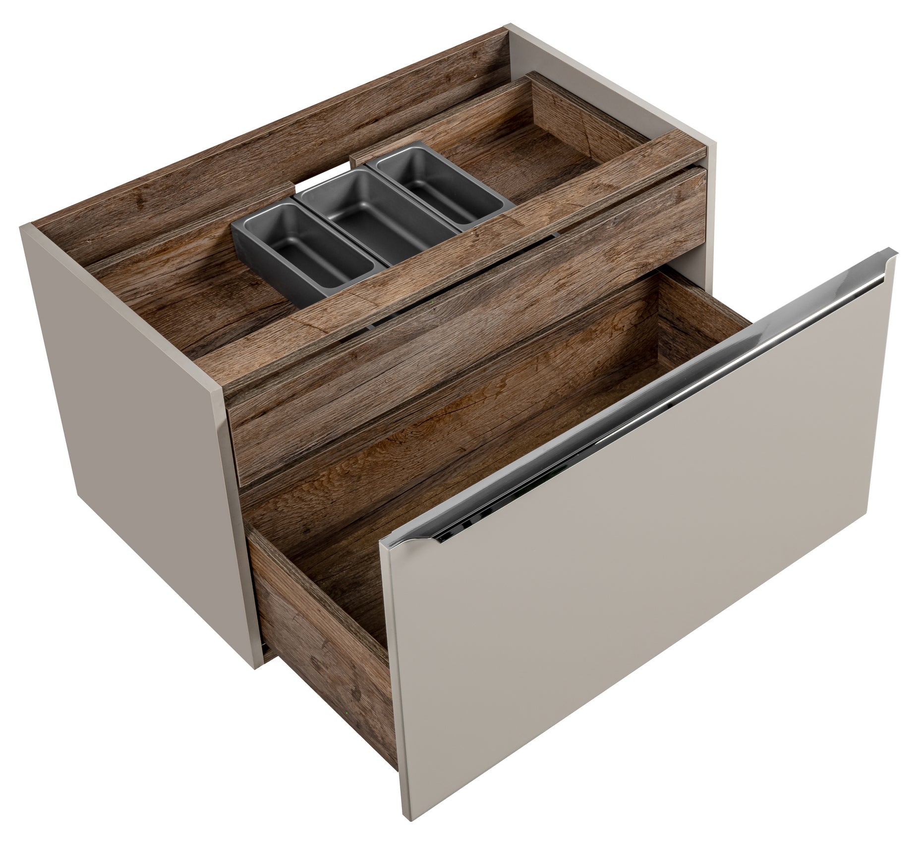 Szafka pod umywalkę Olimmi 80 cm szara/dąb santa