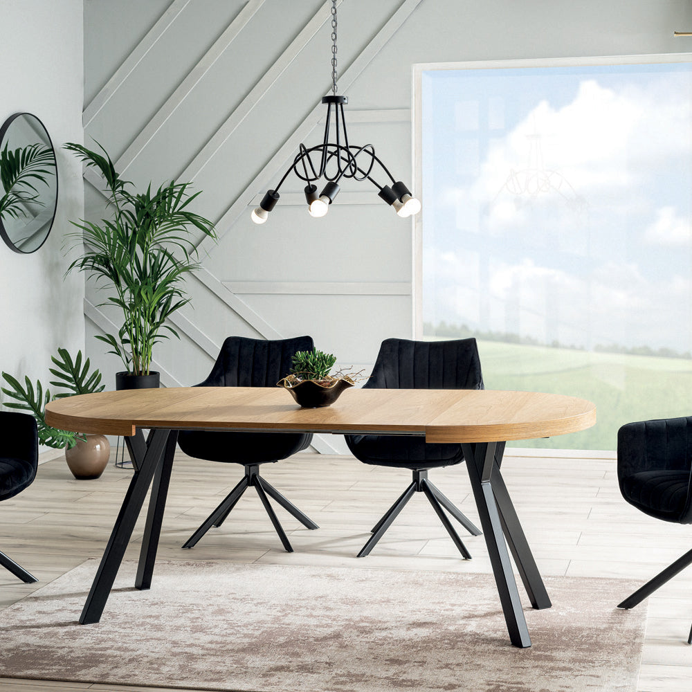 Stół rozkładany Pedishar 100-250x100 cm dąb-czarny