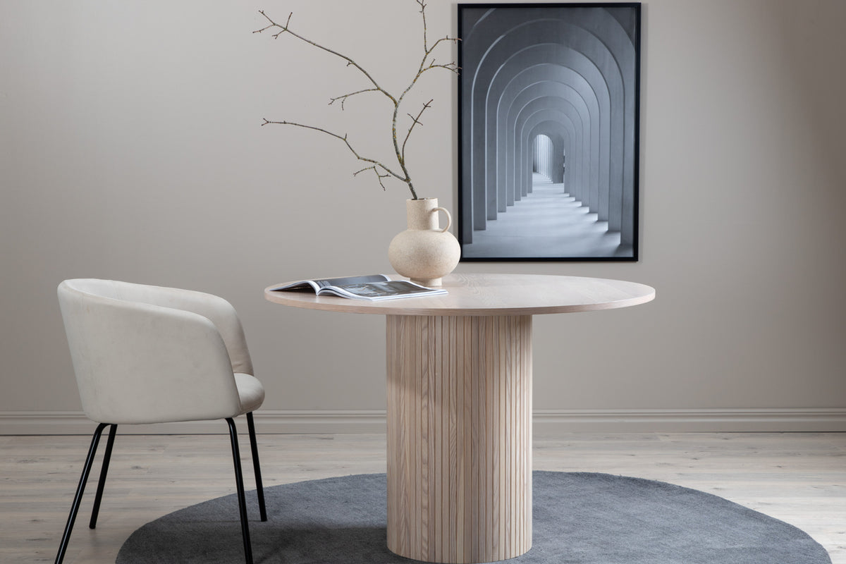 Stół do jadalni Gratorm 110x110 cm lamele dąb bielony