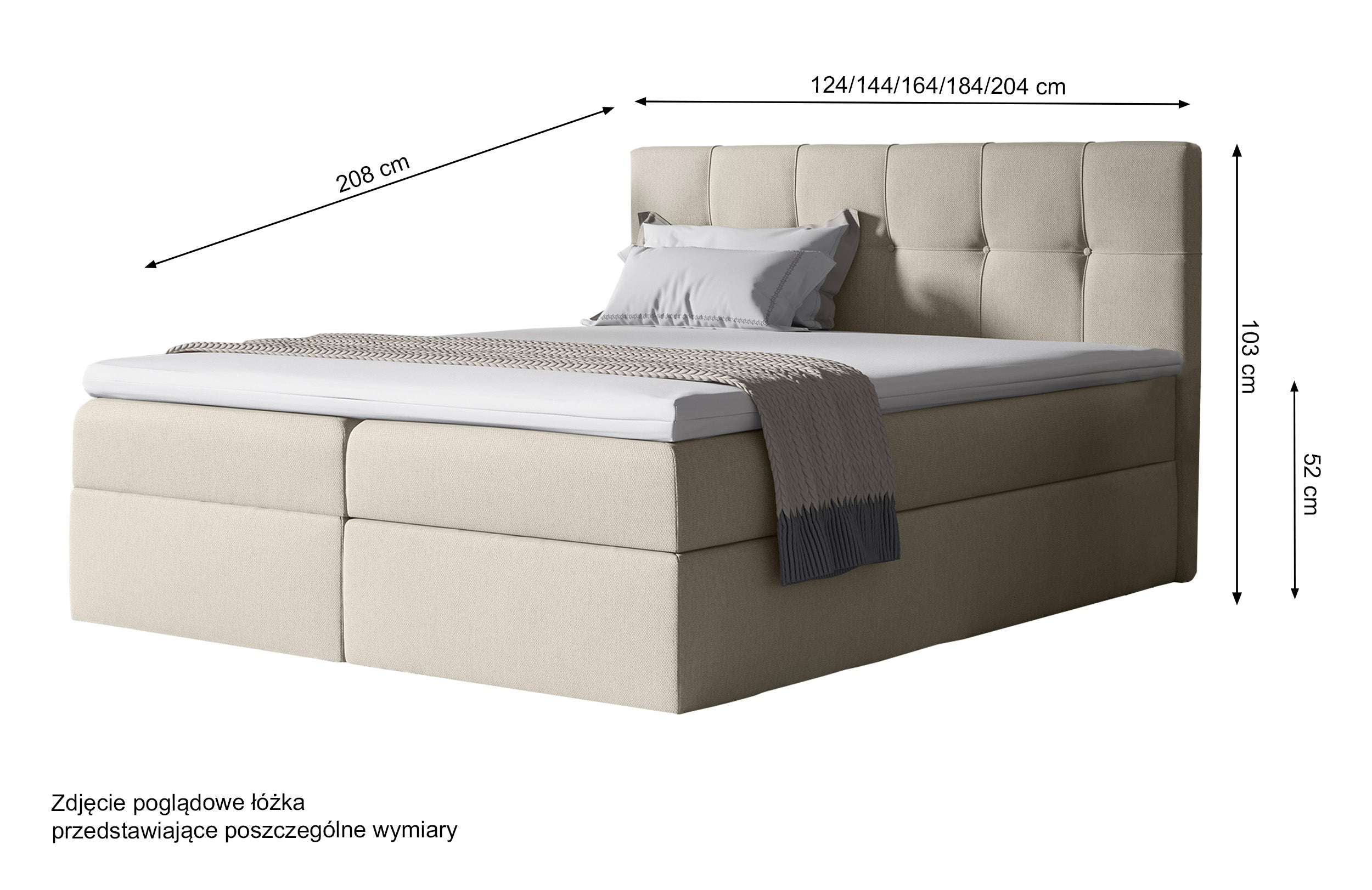 Łóżko kontynentalne Verdeni 140x200 z dwoma pojemnikami, materacem i topperem zielone hydrofobowe