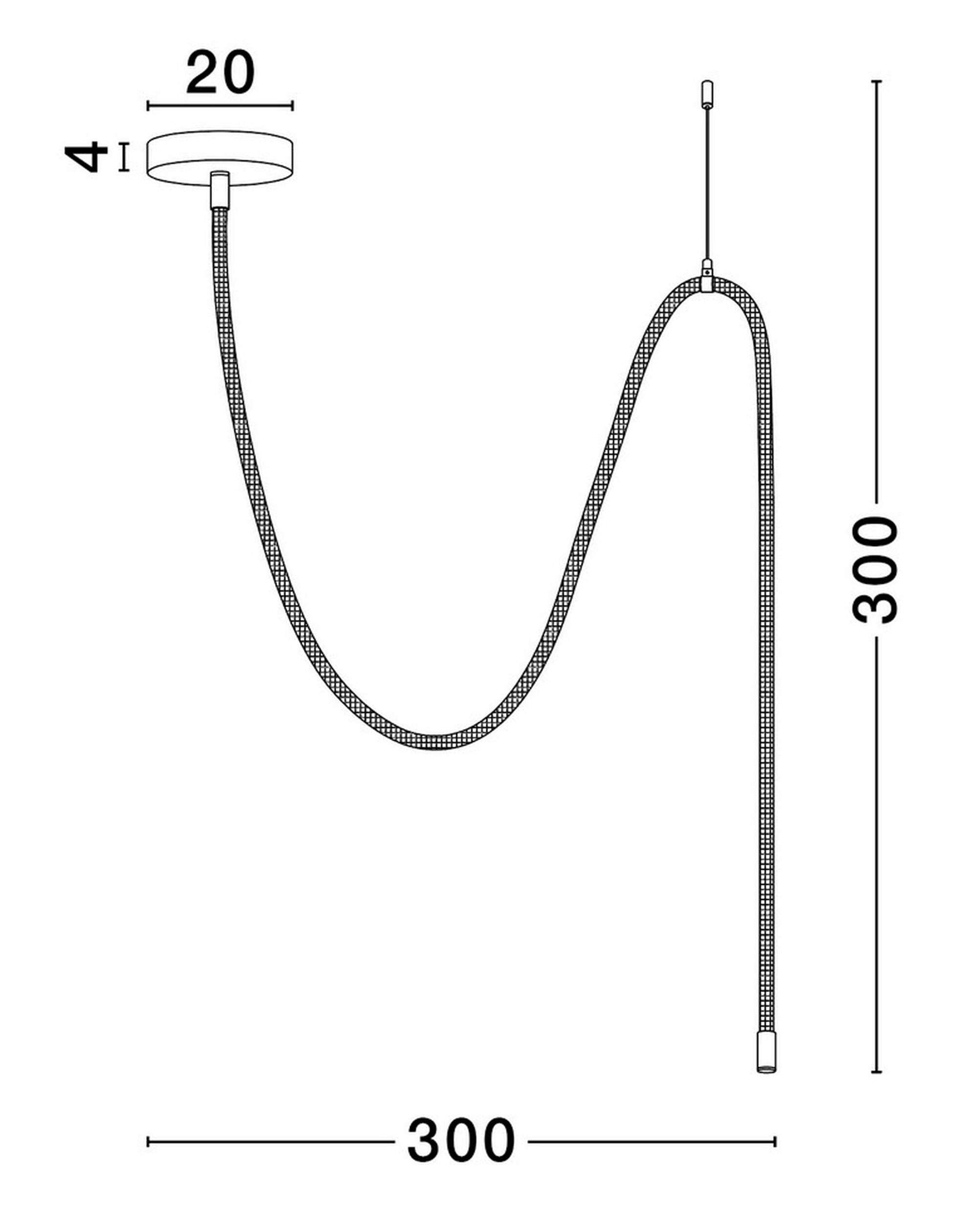 Lampa wisząca Cordity LED czarno-biała