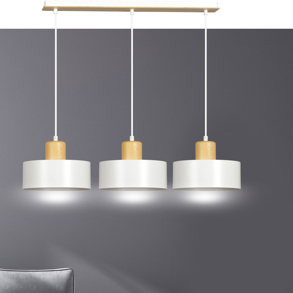Lampa wisząca Torie x3 80 cm biała