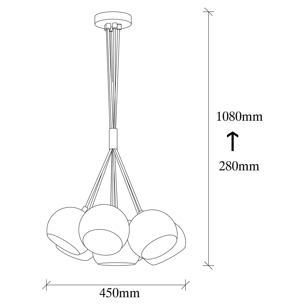Lampa wisząca Rientaki x5 kule biała