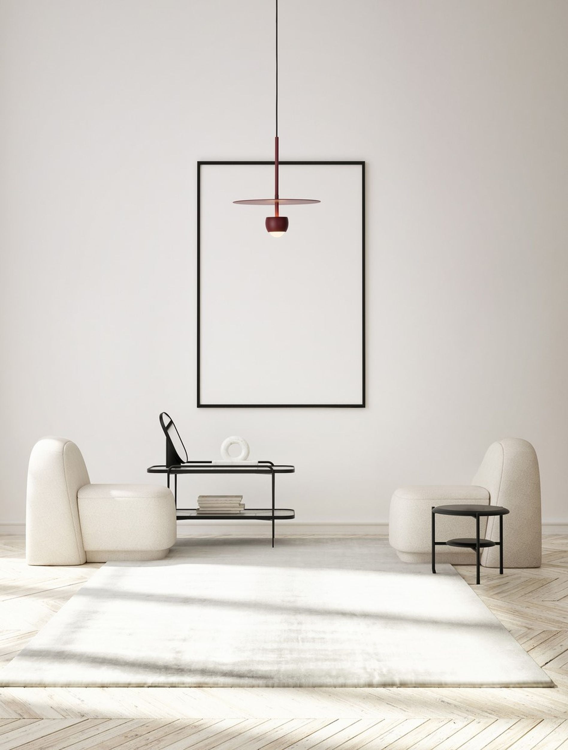 Lampa wisząca Burgens LED bordowa