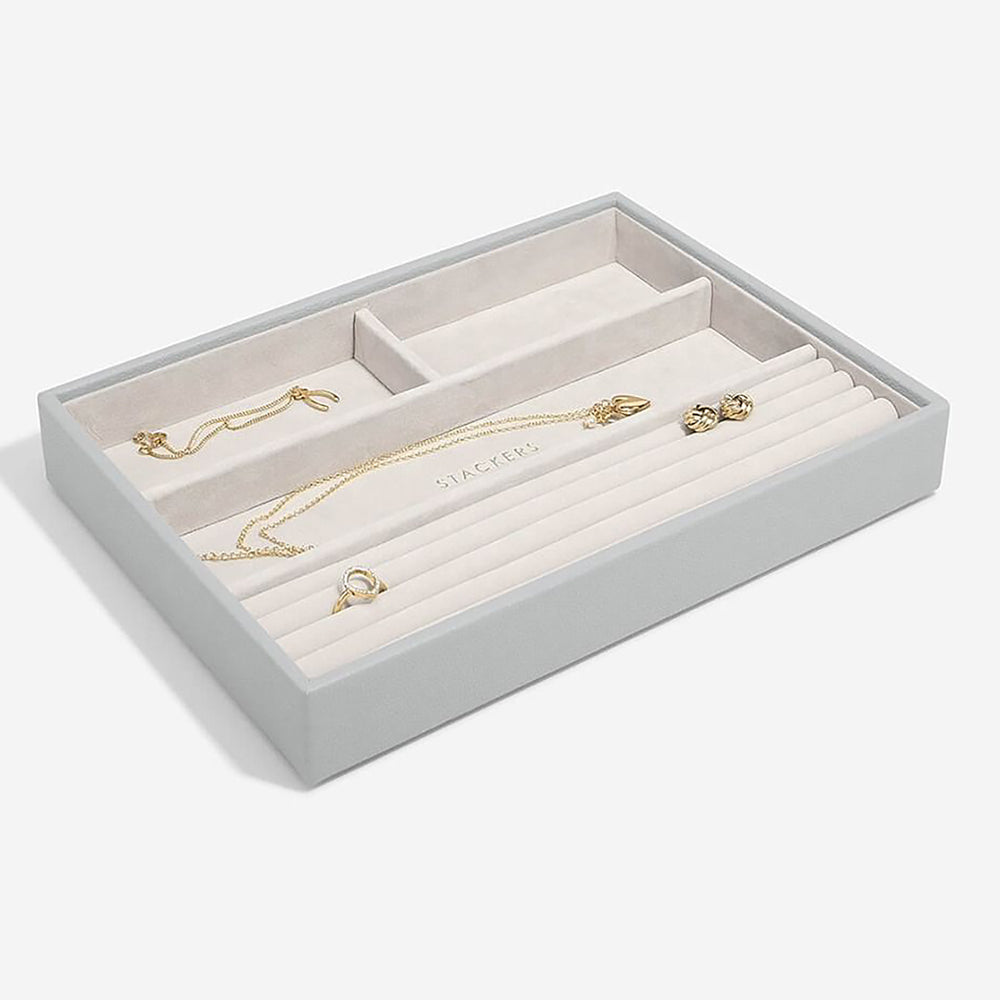 Szkatułka na biżuterię Pebble Classic Ring & Bracelet Layer jasnoszary