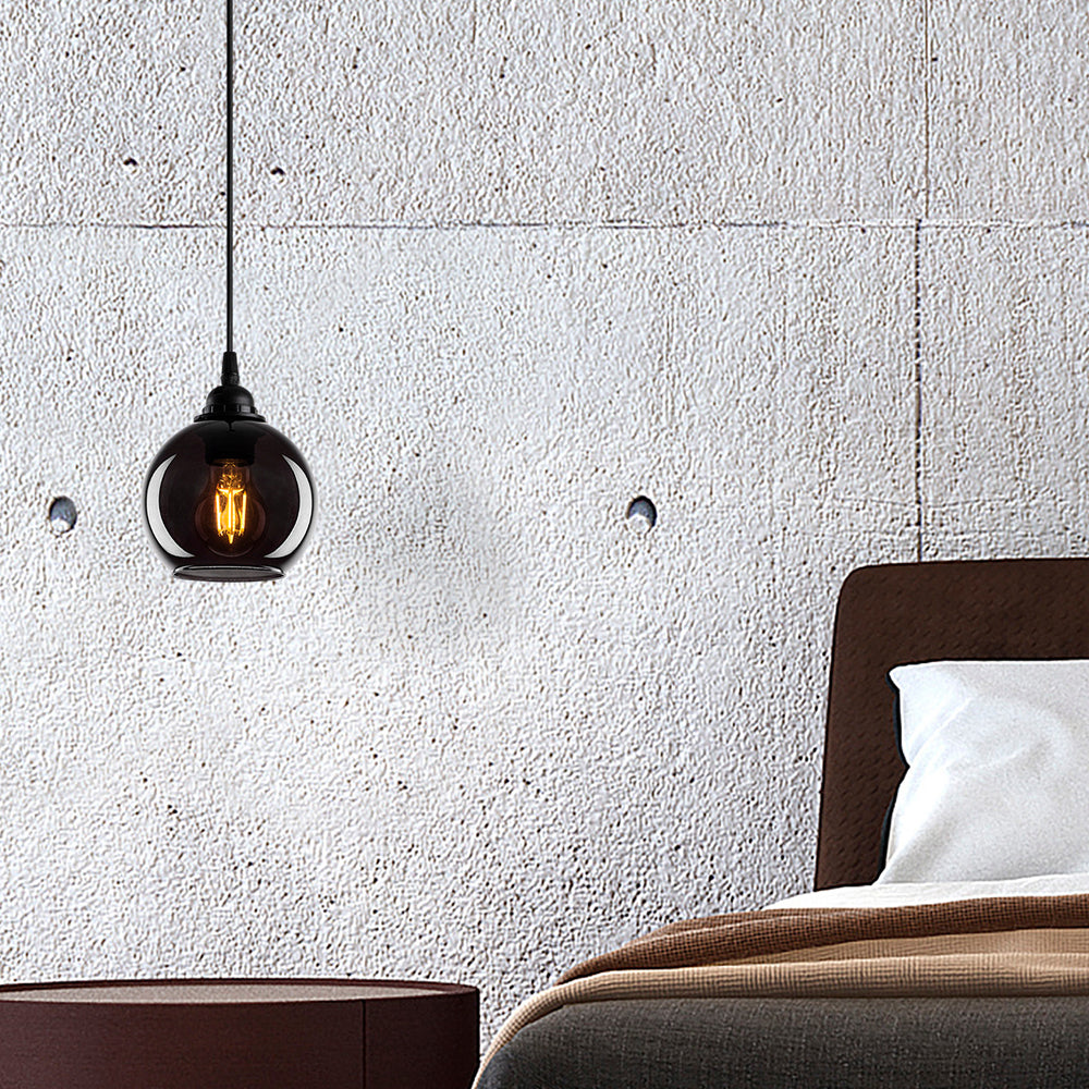 Lampa wisząca Communis 15 cm dymiony klosz