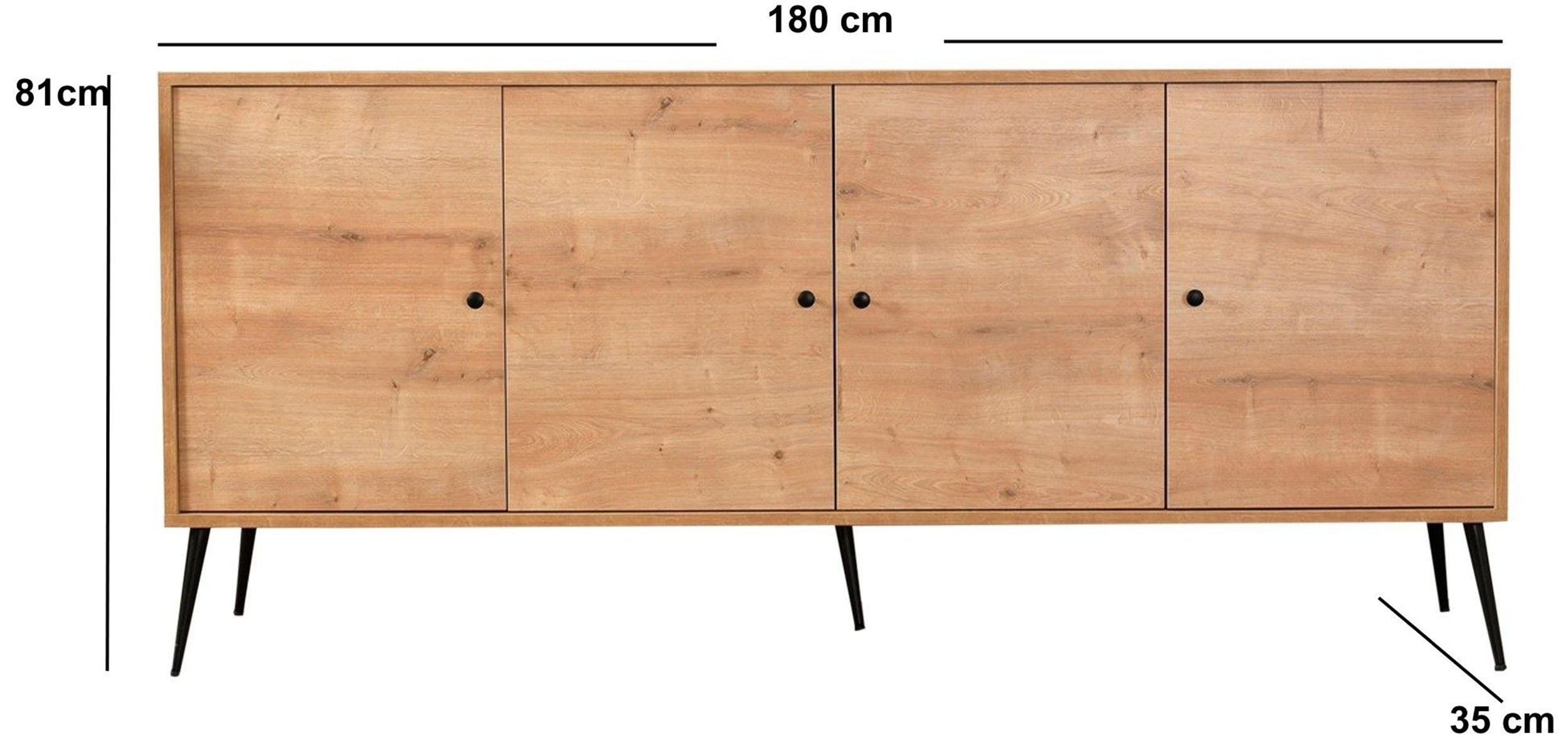 Komoda Varigs 180 cm dąb naturalny