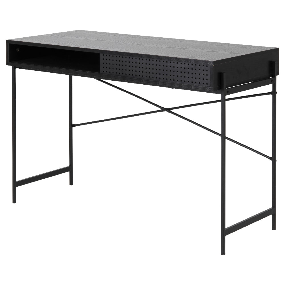 Biurko industrialne Duffman 110x50 cm ze schowkiem pod blatem