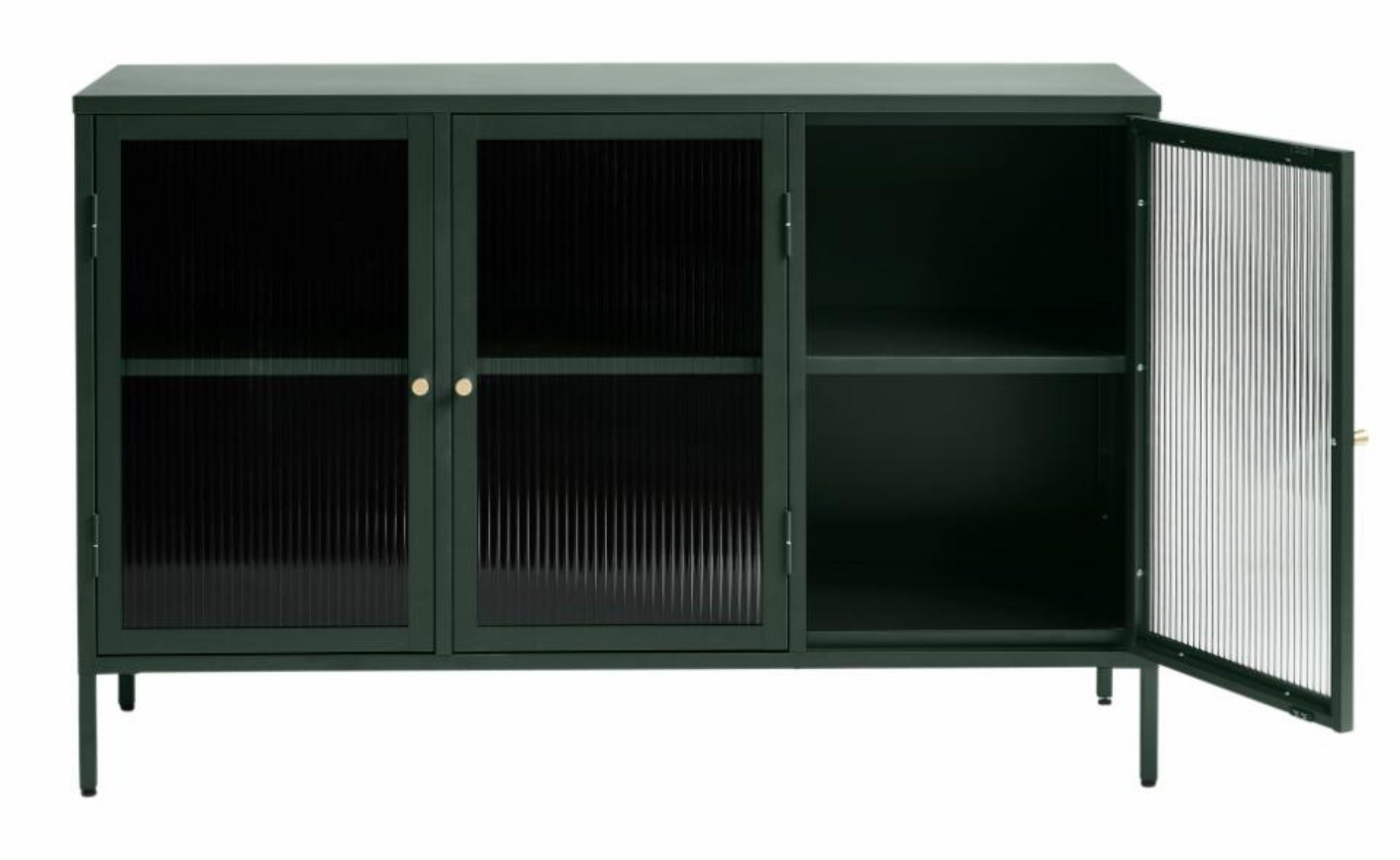Witryna metalowa Avensunly 85 cm z przeszkleniem zielona