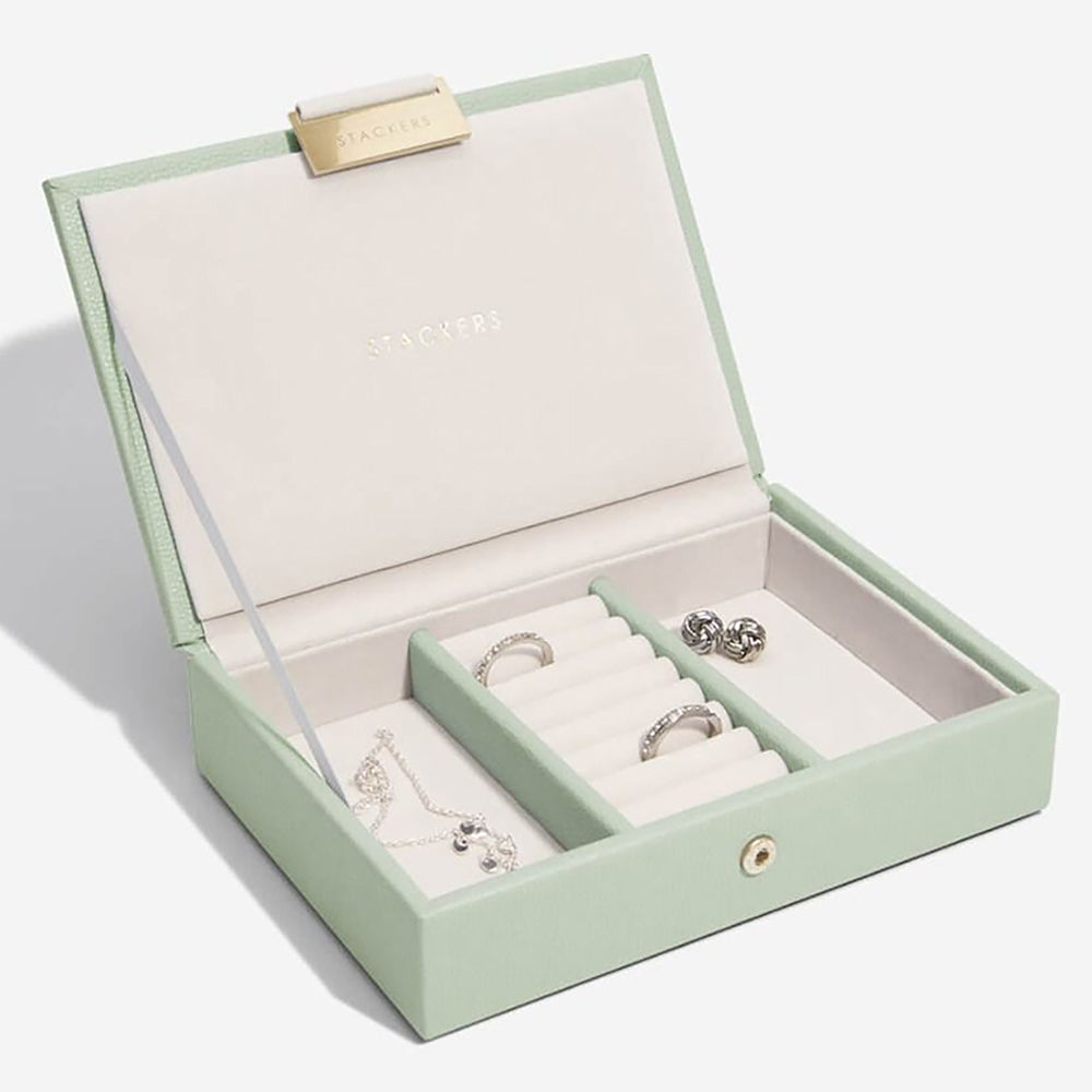 Szkatułka na biżuterię Pebble Mini Jewellery Box zieleń szałwi