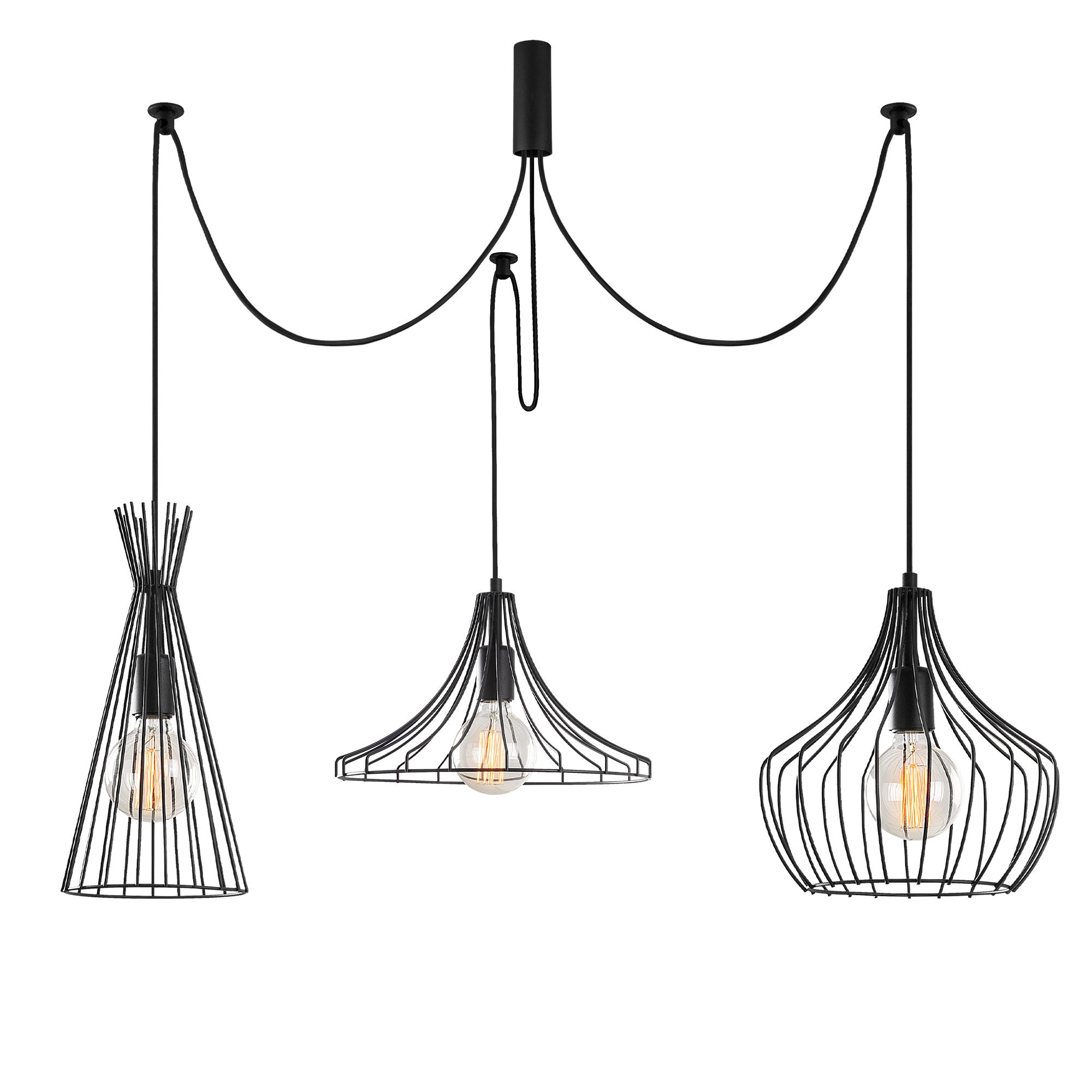 Lampa wisząca Tojil x3 czarna