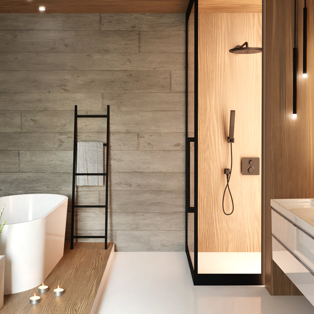 Wieszak na ręczniki Gierce w formie drabinki czarny 40x2x150 cm