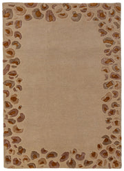 Dywan z wełną Leopard Frame 160x230 cm beżowy