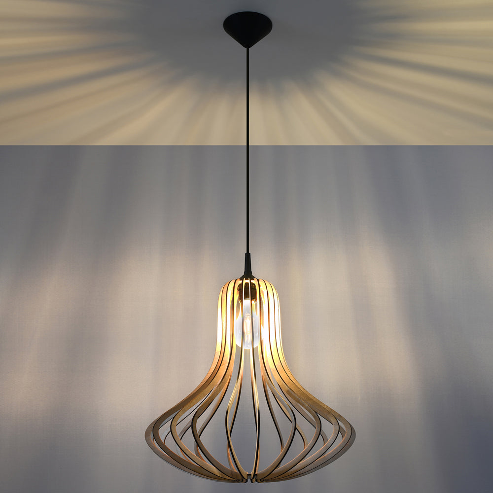 Lampa wisząca Epella drewniana średnica 41 cm