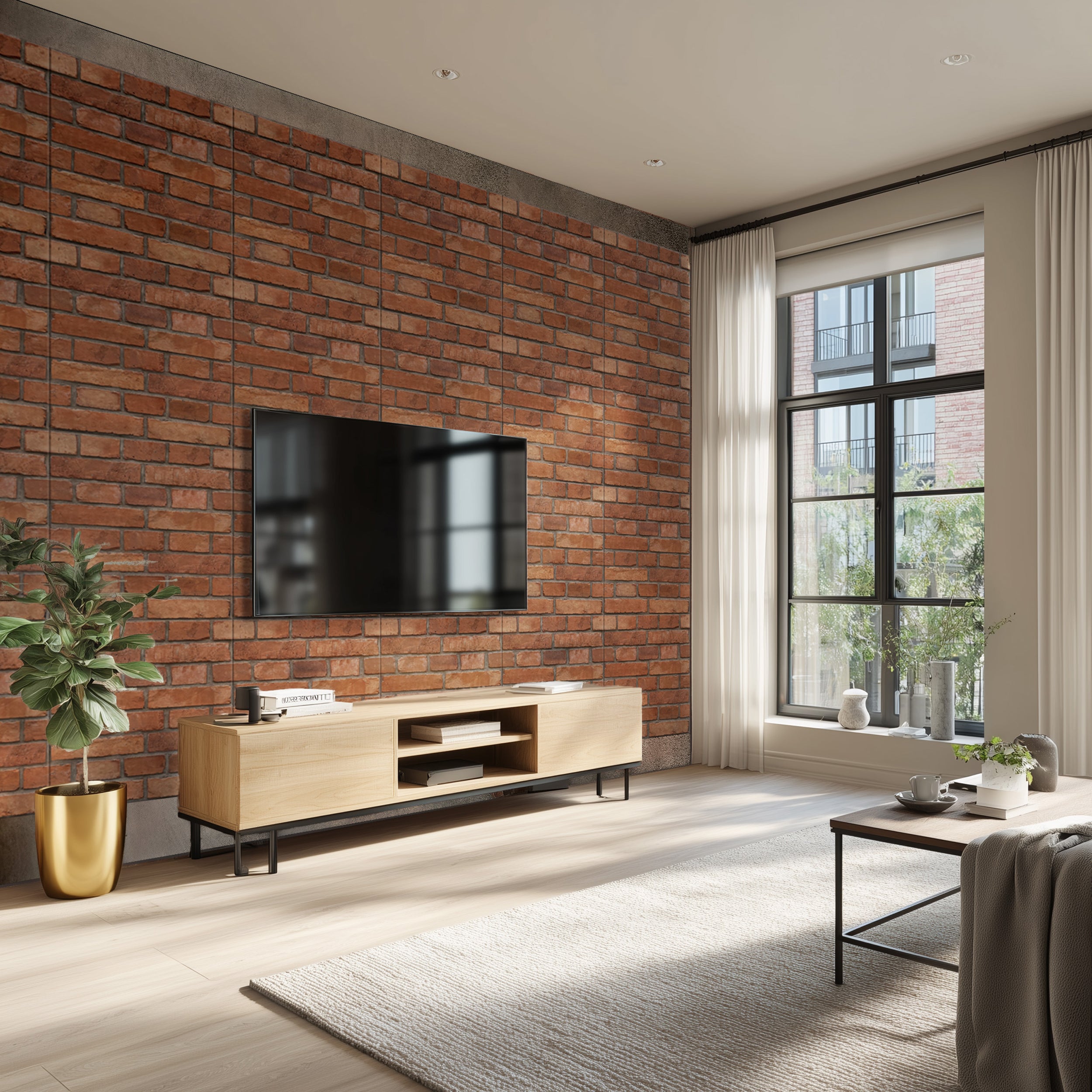 Zestaw paneli akustycznych frezowanych 2 sztuki Bricks 60x60 cm